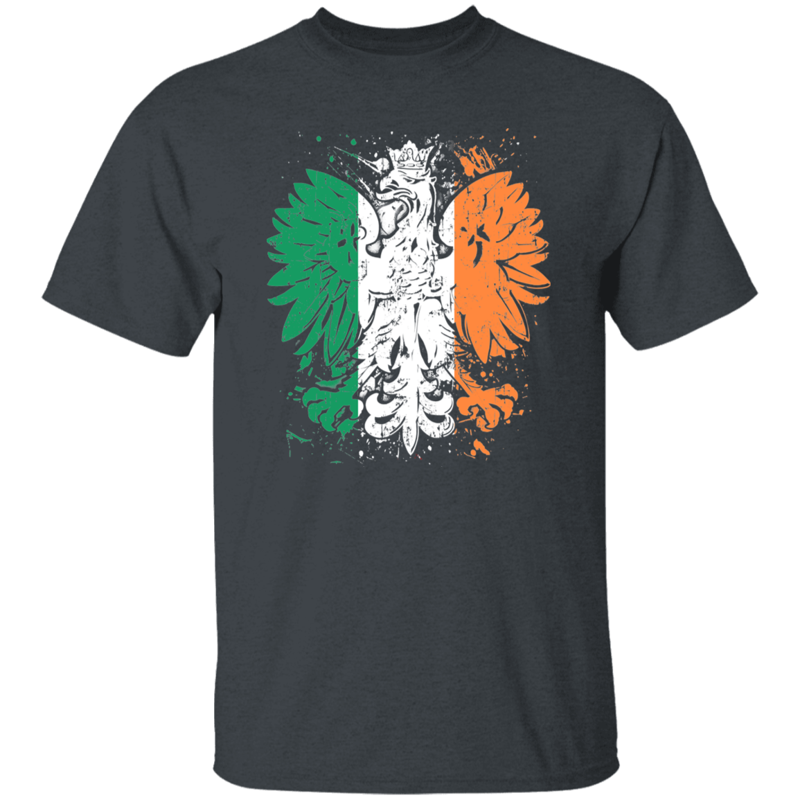 Polish Irish Heritage T-Shirts CustomCat Dark Heather S 