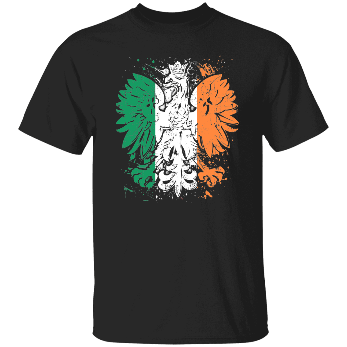 Polish Irish Heritage T-Shirts CustomCat Black S 