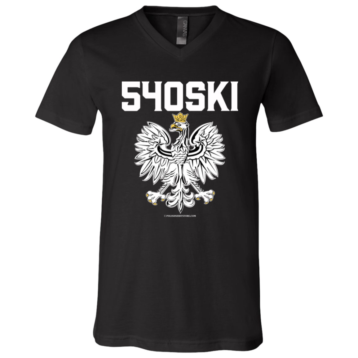 540ski Apparel CustomCat 3005 Unisex Jersey SS V-Neck T-Shirt Black X-Small