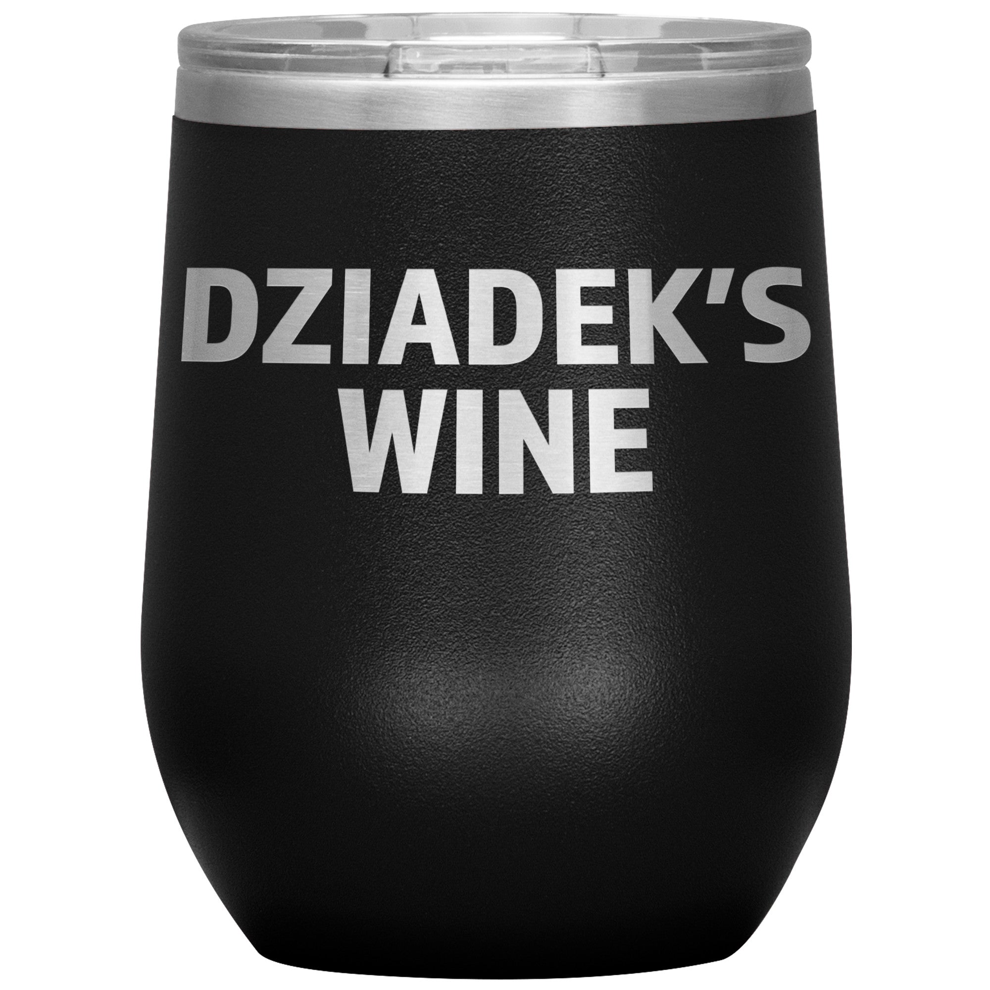 Dziadek's Insulated Wine Tumbler Tumblers teelaunch Black  
