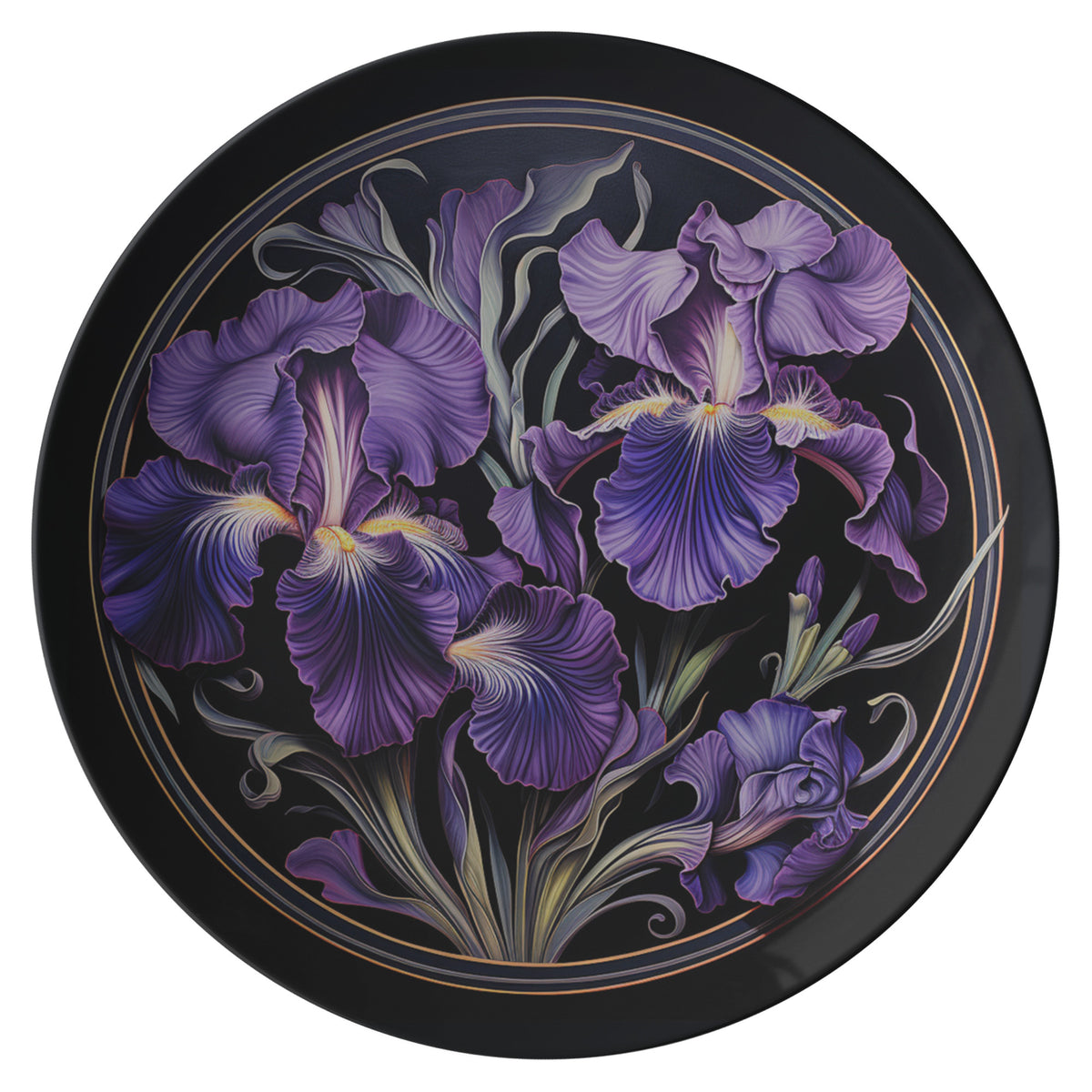 Gothic Siberian Iris Plate Kitchenware teelaunch   
