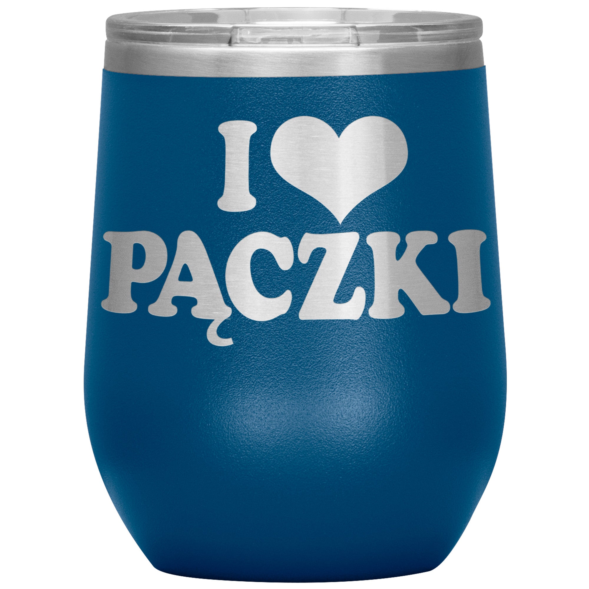 I Love Paczki Insulated Wine Tumbler Tumblers teelaunch Blue  