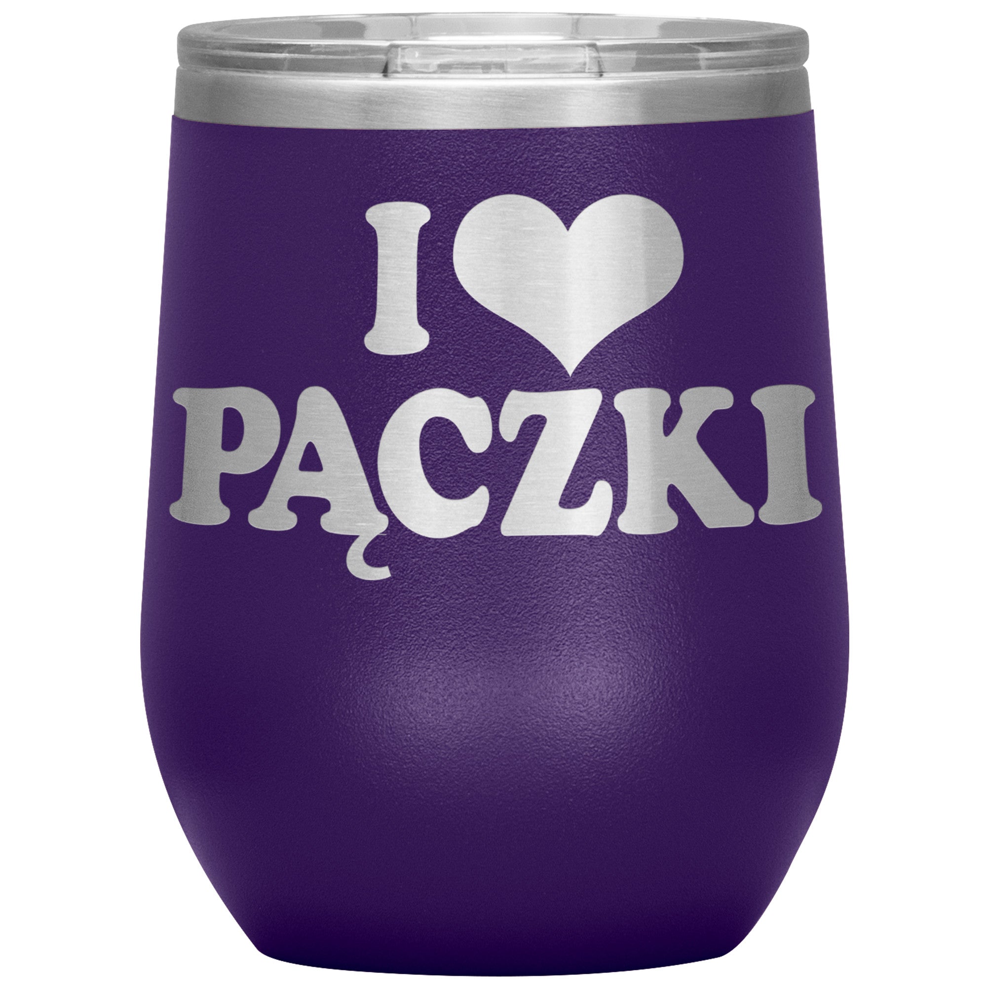 I Love Paczki Insulated Wine Tumbler Tumblers teelaunch Purple  