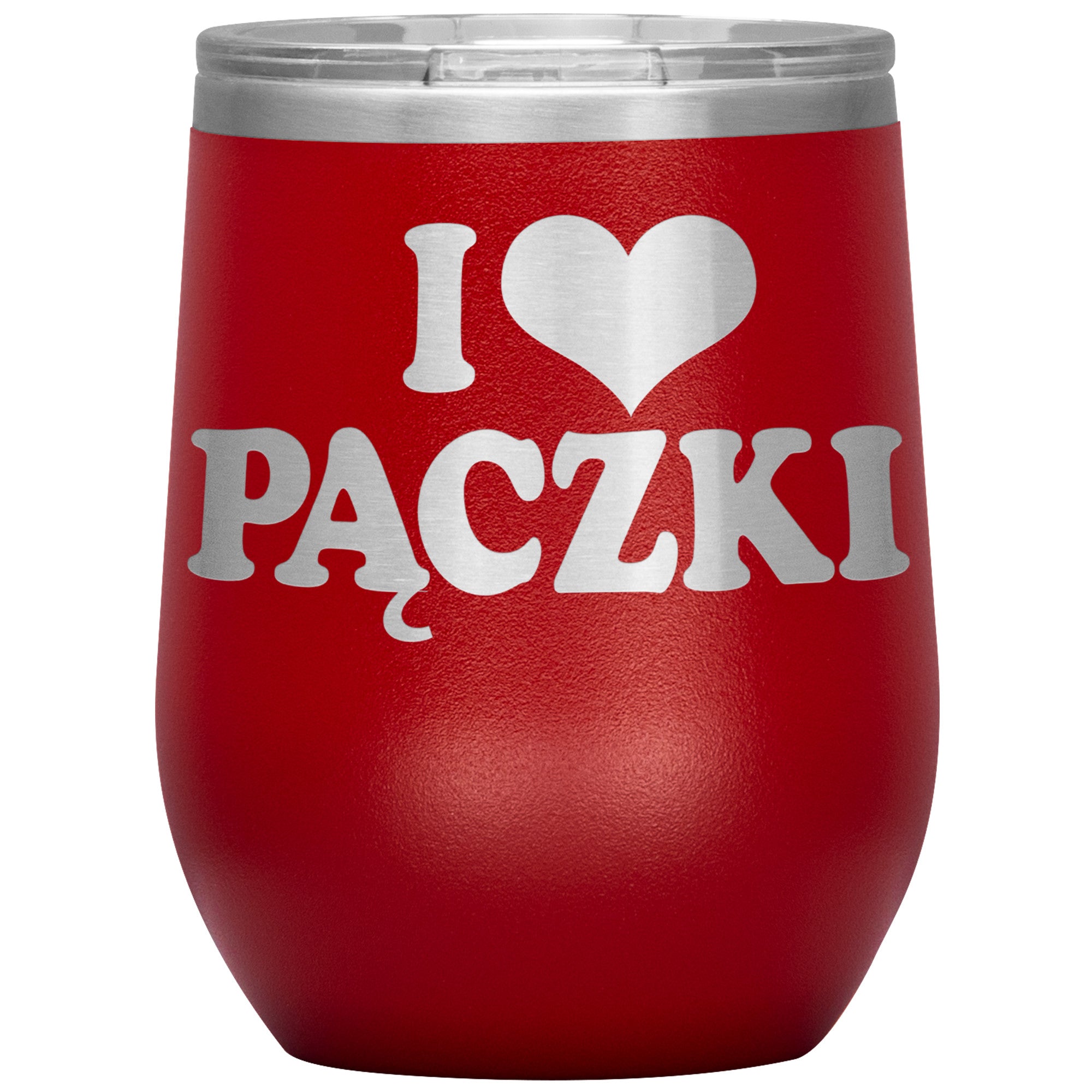 I Love Paczki Insulated Wine Tumbler Tumblers teelaunch Red  