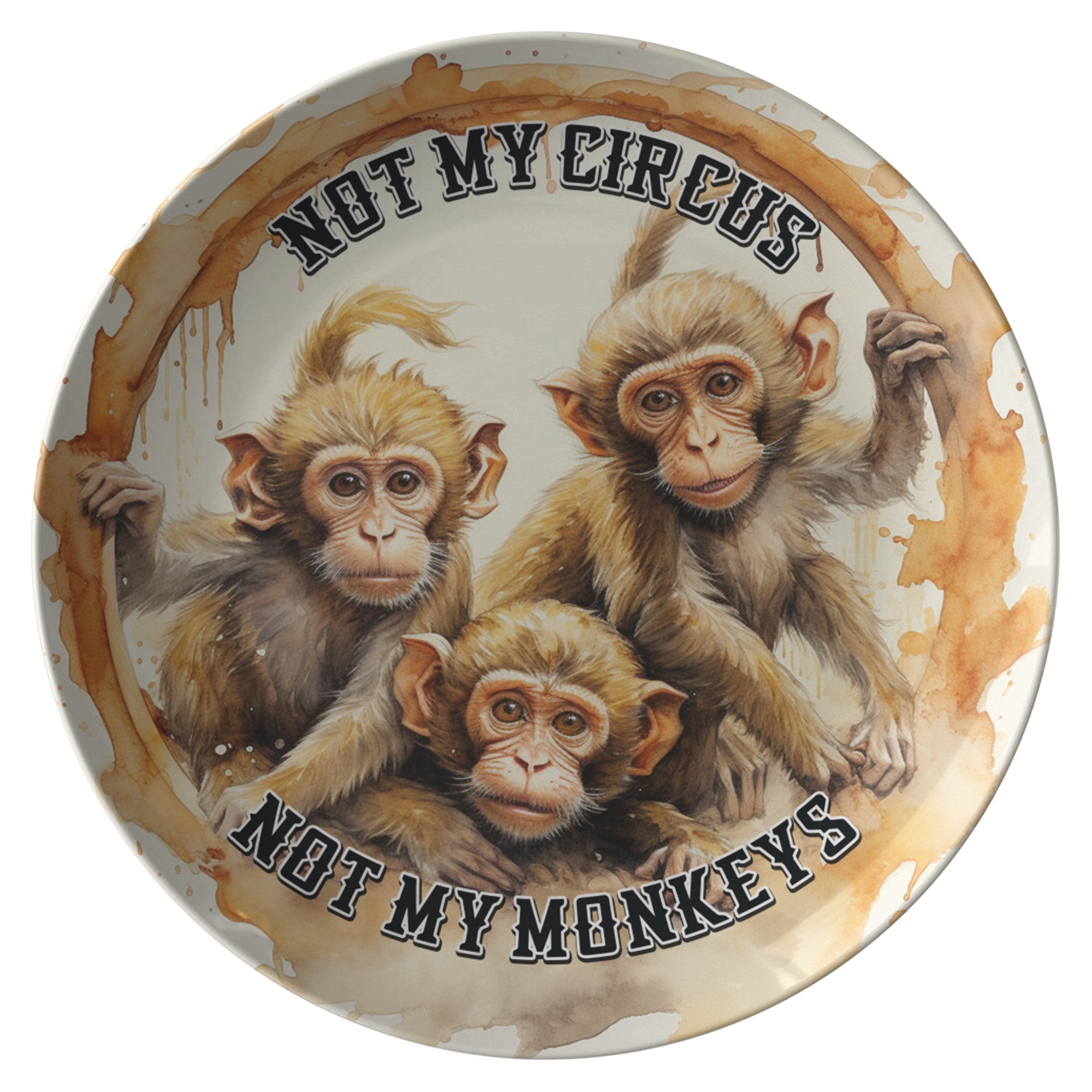 Not My Monkeys Plate Kitchenware teelaunch   