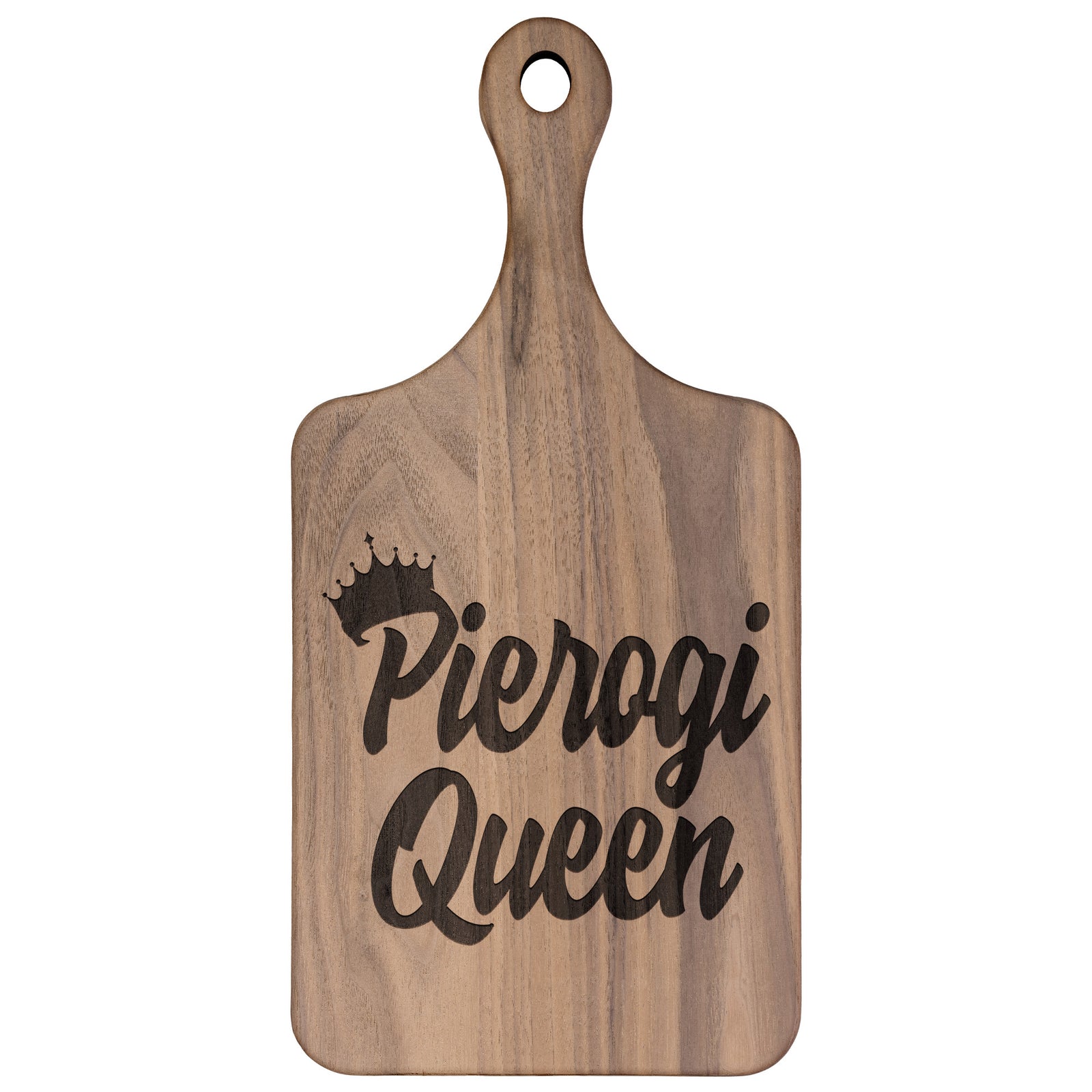 Pierogi Queen Hardwood Paddle Cutting Board Kitchenware teelaunch   