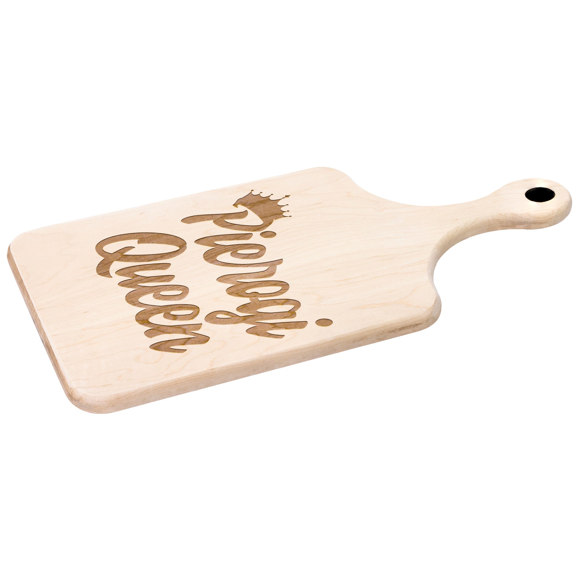 Pierogi Queen Hardwood Paddle Cutting Board Kitchenware teelaunch   