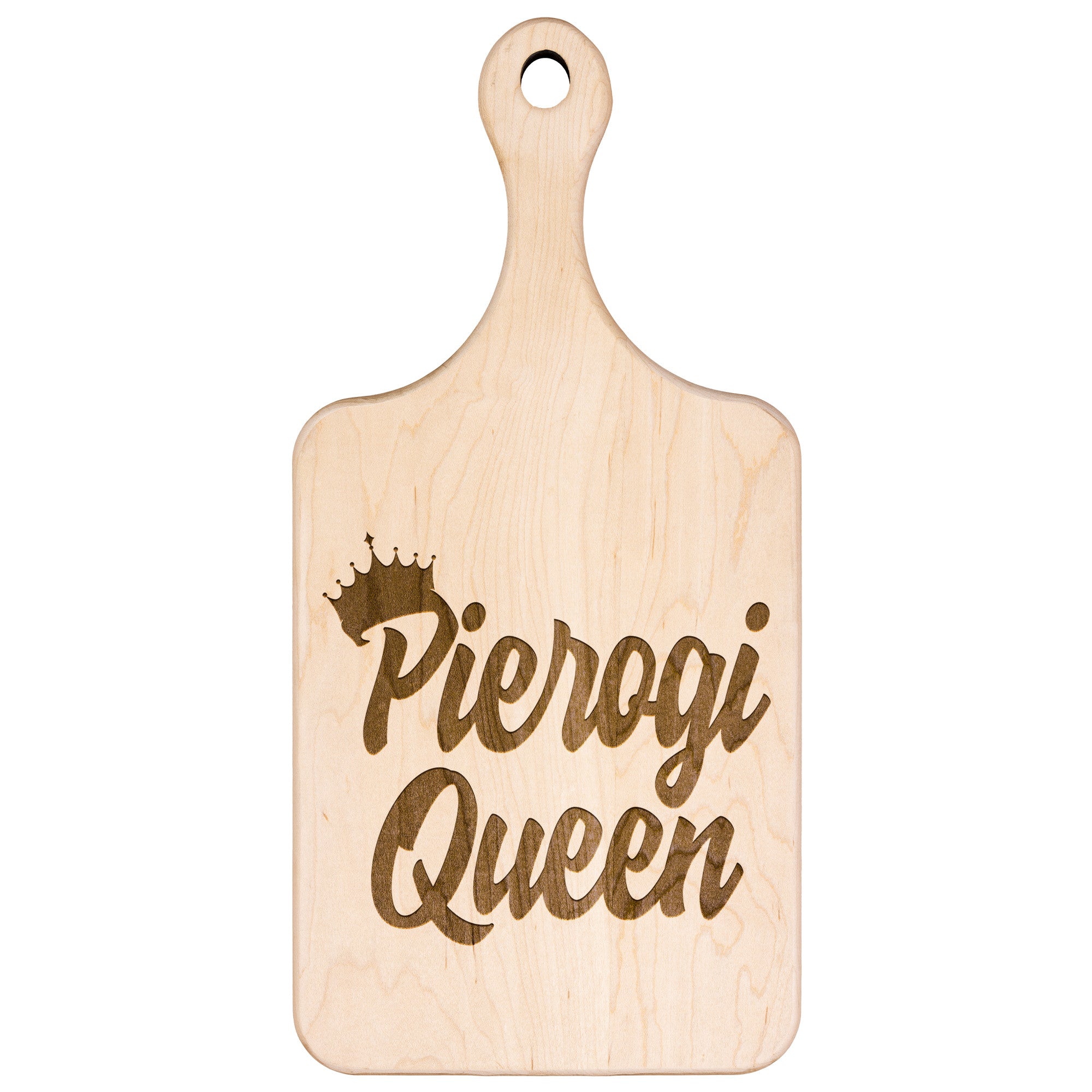 Pierogi Queen Hardwood Paddle Cutting Board Kitchenware teelaunch   