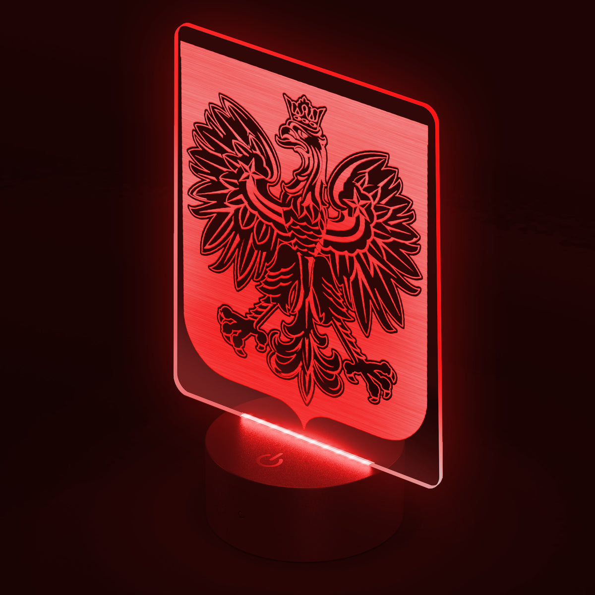 Poland Coat of Arms Rectangle Acrylic LED Sign LED Signs teelaunch   