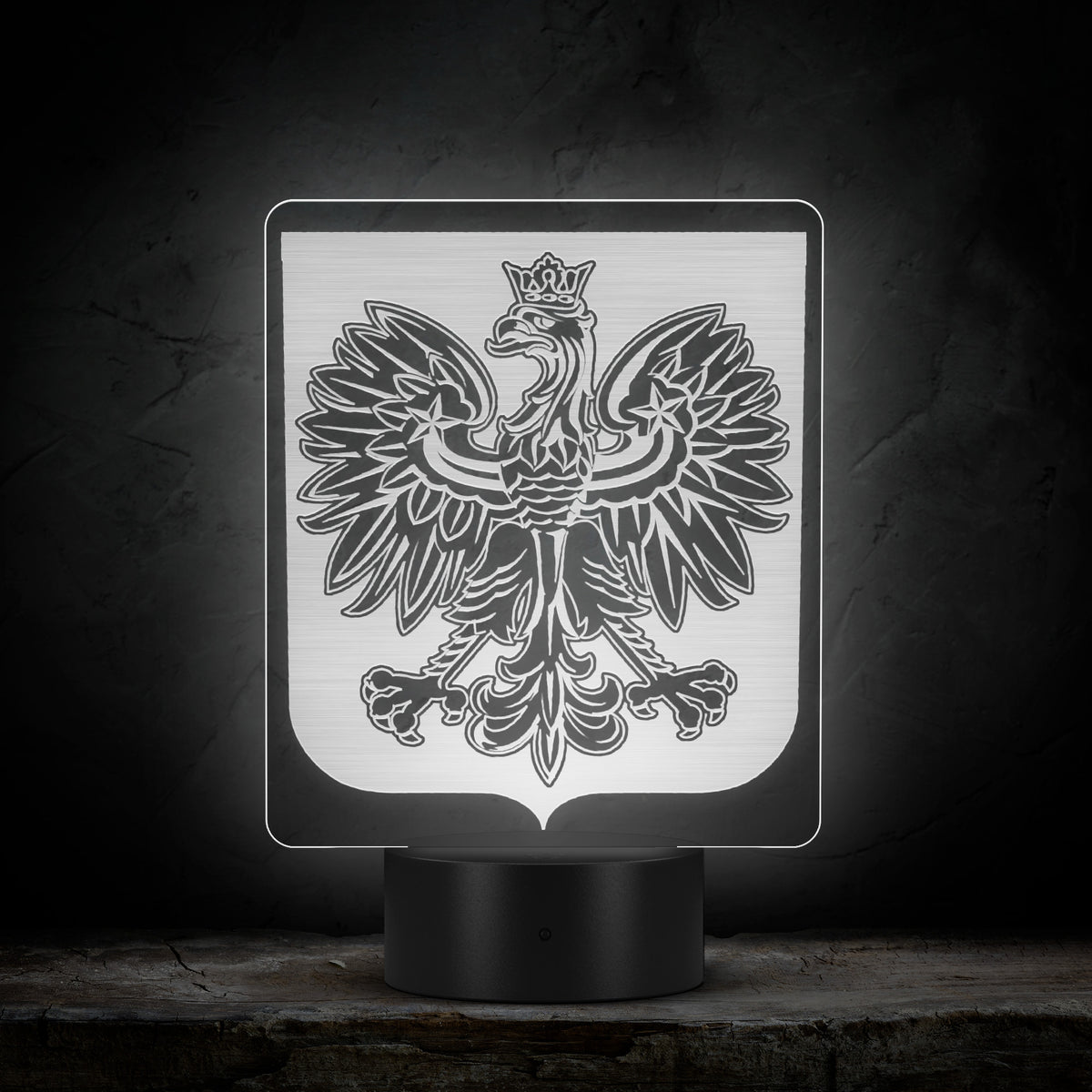 Poland Coat of Arms Rectangle Acrylic LED Sign LED Signs teelaunch   