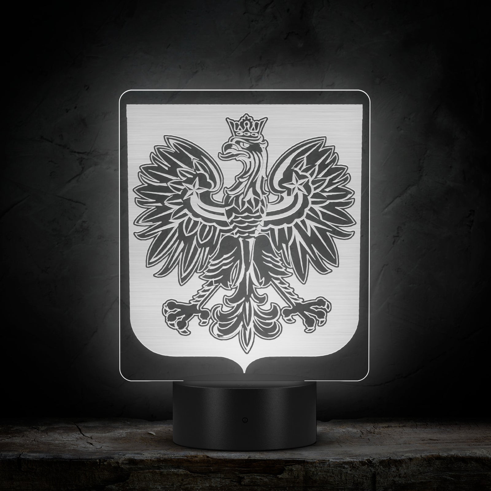 Poland Coat of Arms Rectangle Acrylic LED Sign LED Signs teelaunch   