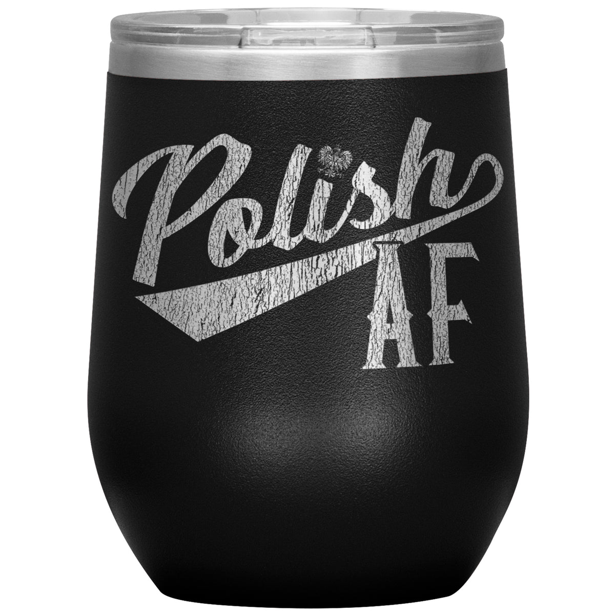 Polish AF Insulated Wine Tumbler Tumblers teelaunch Black  