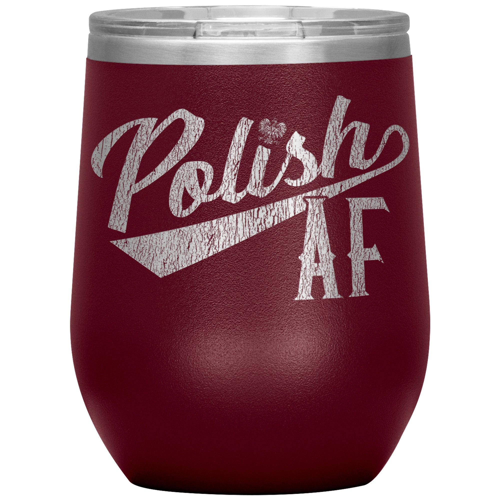 Polish AF Insulated Wine Tumbler Tumblers teelaunch Maroon  
