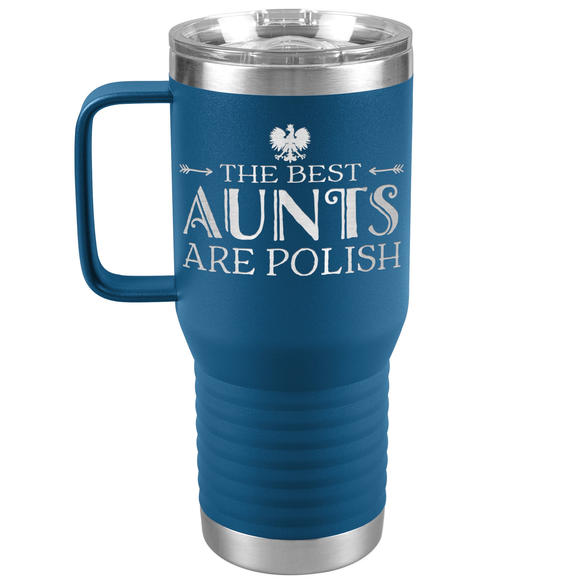 Polish Aunt Travel Tumbler Tumblers teelaunch Blue  