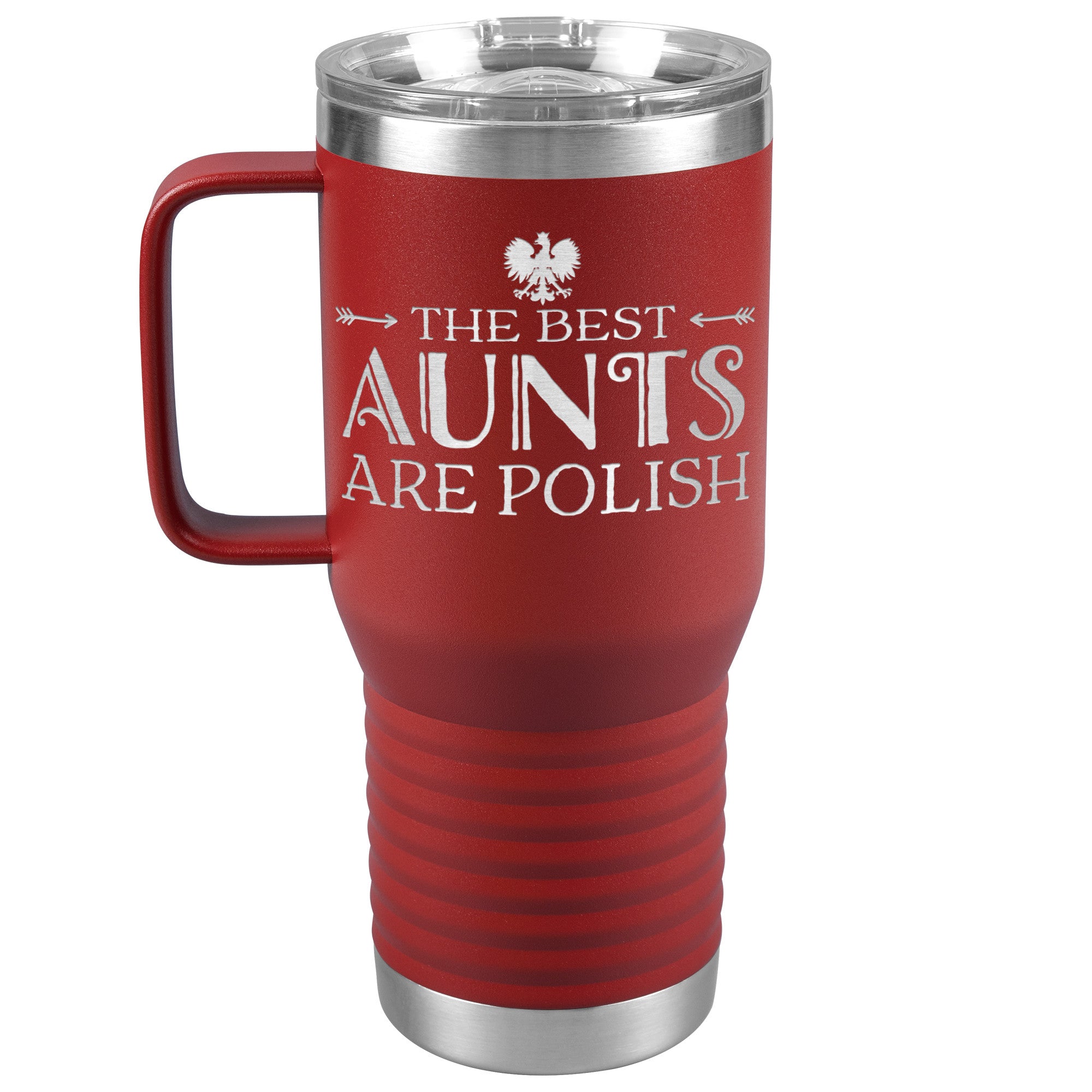 Polish Aunt Travel Tumbler Tumblers teelaunch Red  