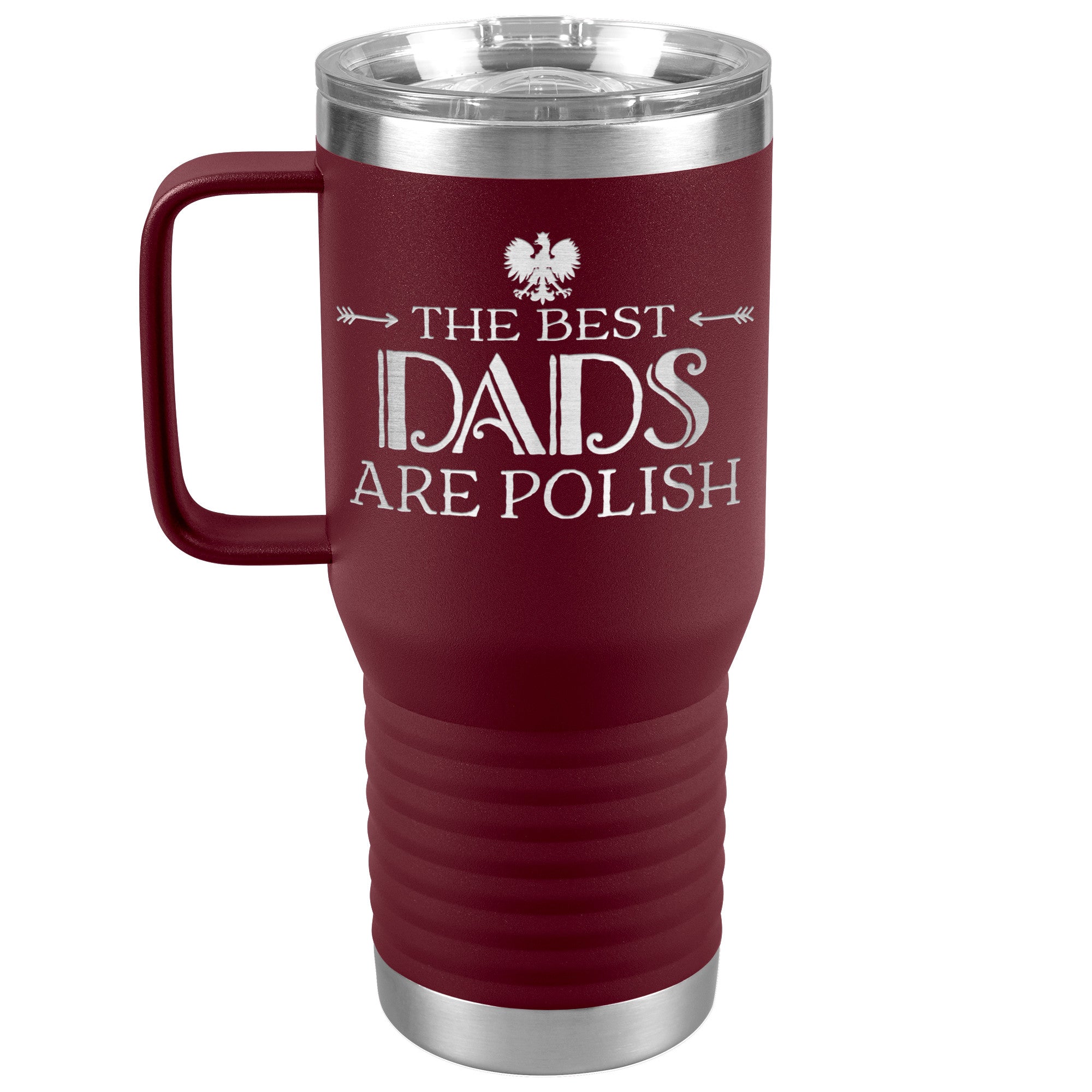 Polish Dad Travel Tumbler Tumblers teelaunch Maroon  