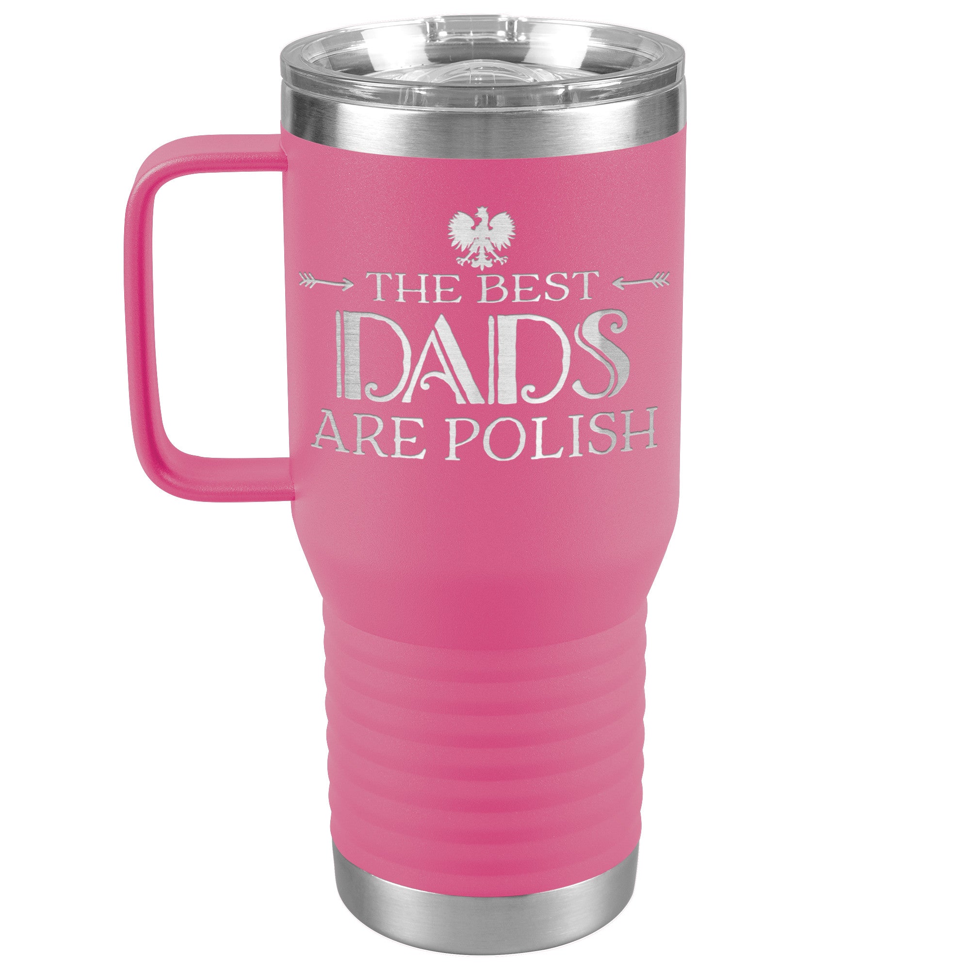 Polish Dad Travel Tumbler Tumblers teelaunch Pink  