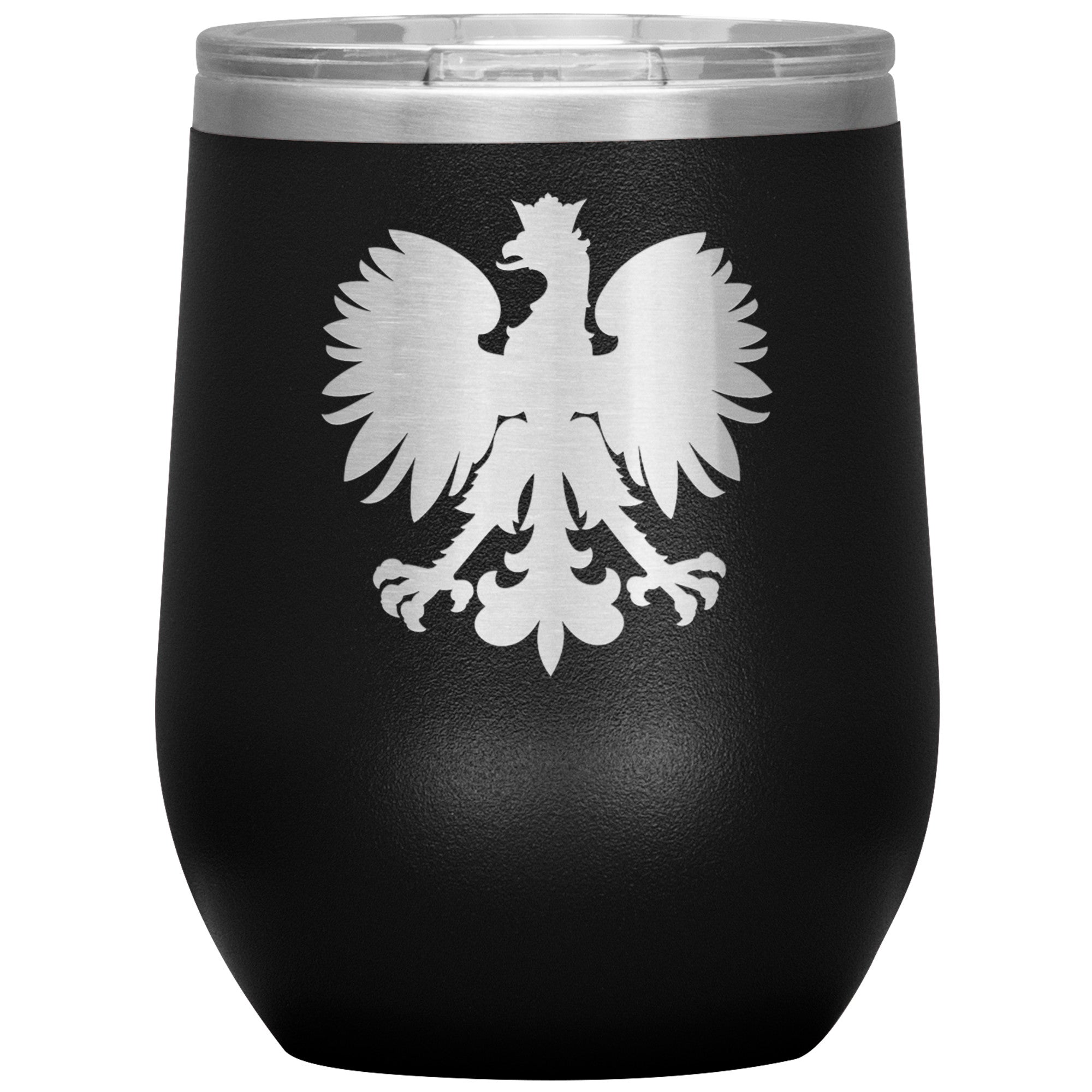 Polish Eagle Insulated Wine Tumbler Tumblers teelaunch Black  