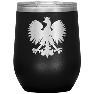 Polish Eagle Insulated Wine Tumbler - Black - Polish Shirt Store