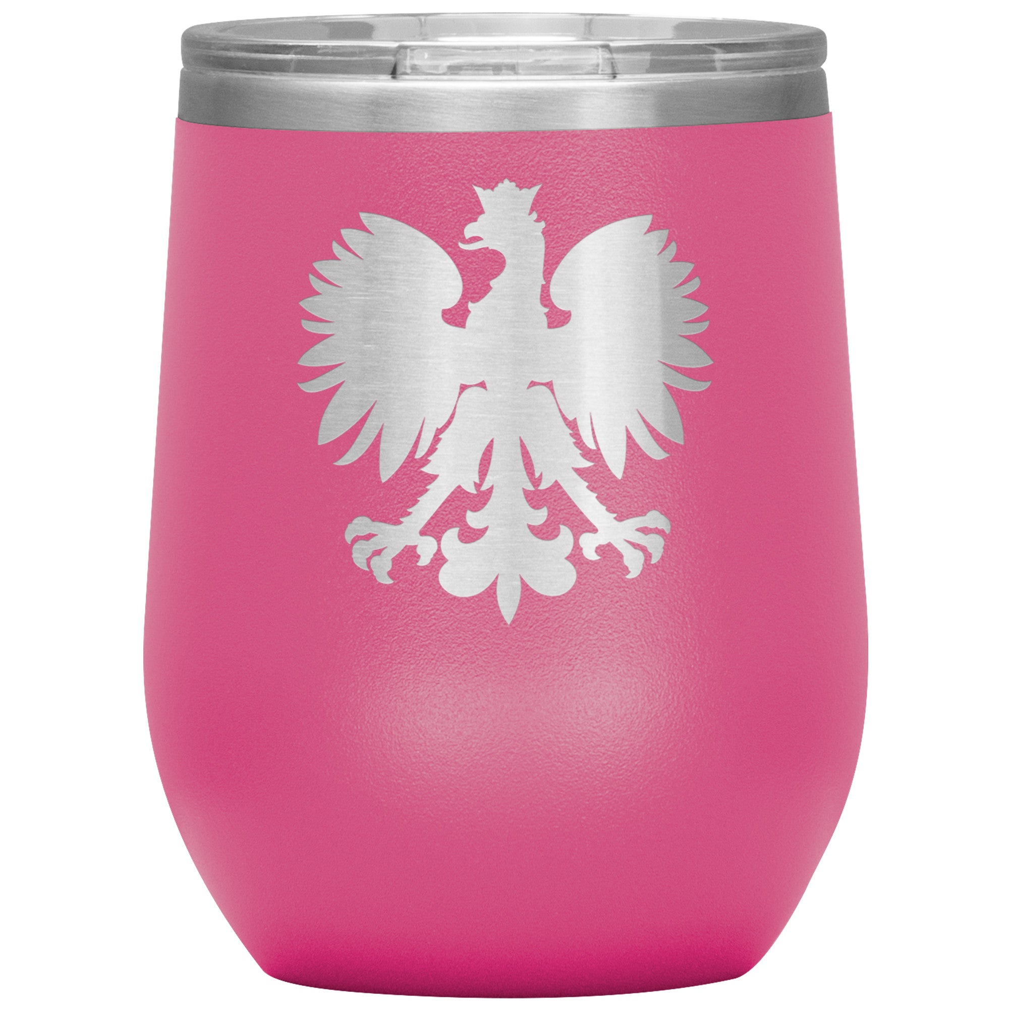 Polish Eagle Insulated Wine Tumbler Tumblers teelaunch Pink  