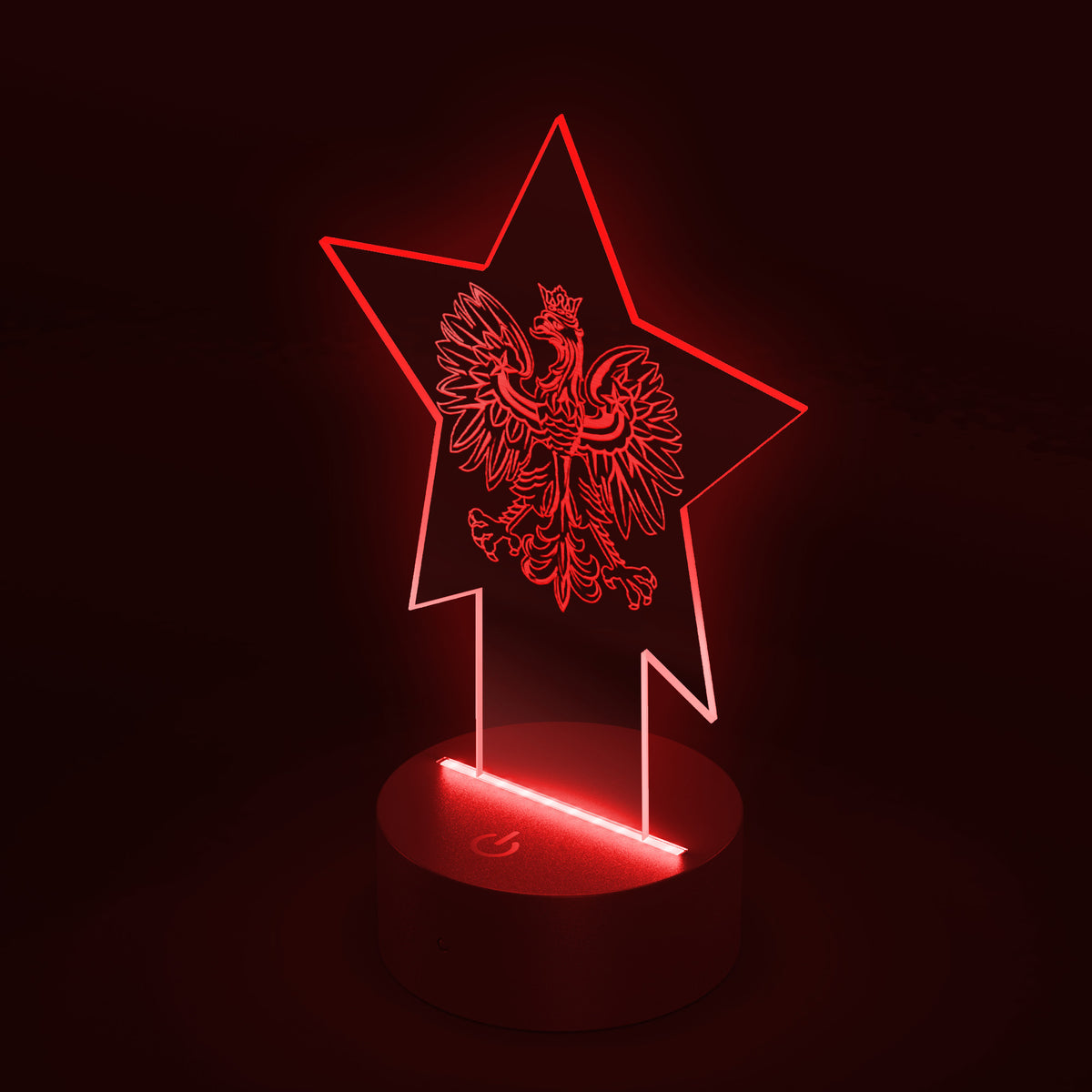 Polish Eagle Star Pedestal Acrylic LED Sign LED Signs teelaunch   