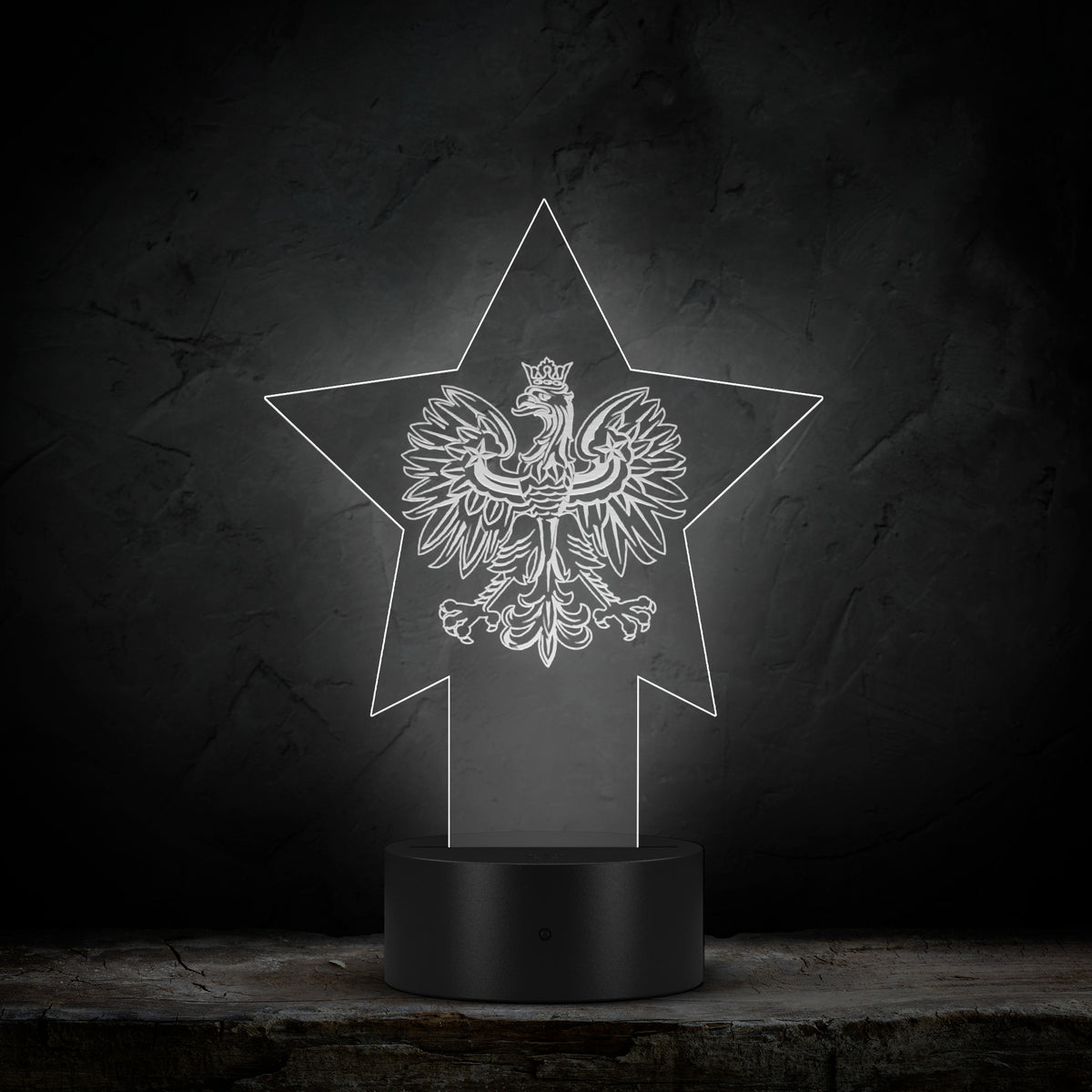Polish Eagle Star Pedestal Acrylic LED Sign LED Signs teelaunch   