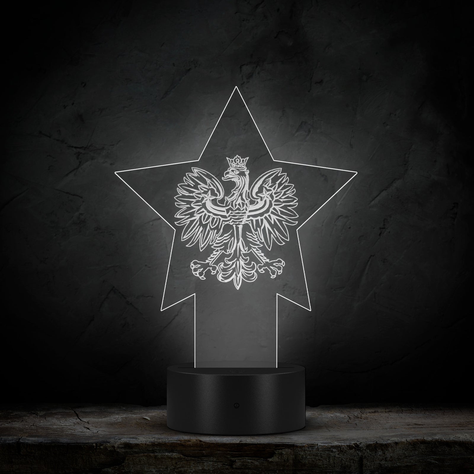 Polish Eagle Star Pedestal Acrylic LED Sign LED Signs teelaunch   