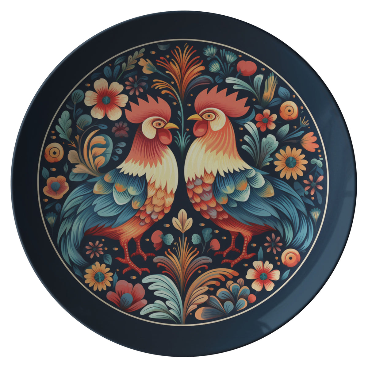Polish Folk Art Chickens Pattern Kitchenware teelaunch   