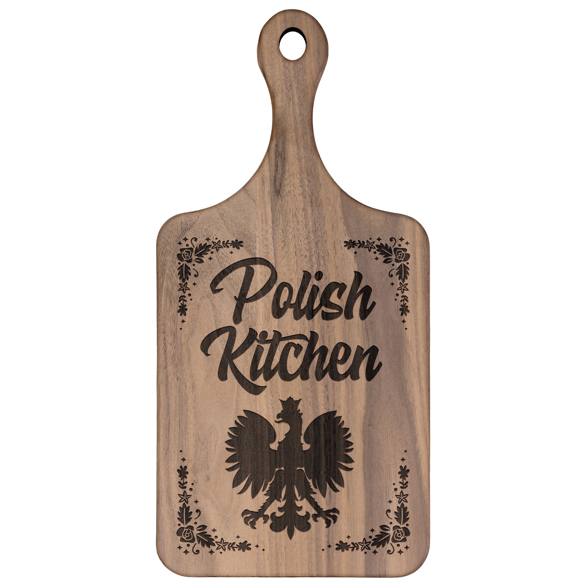 Polish Kitchen Hardwood Paddle Cutting Board Kitchenware teelaunch   