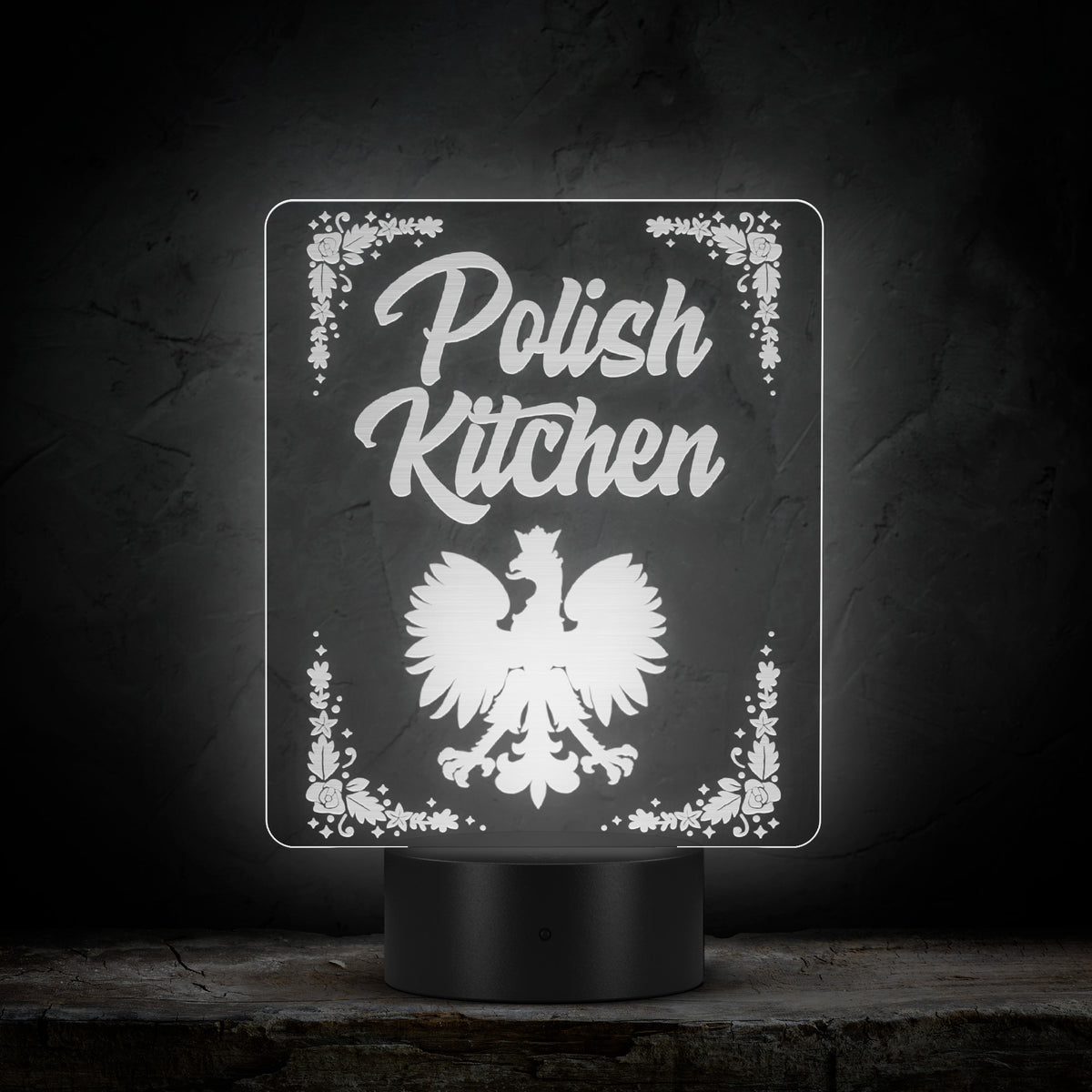 Polish Kitchen Rectangle Acrylic LED Sign LED Signs teelaunch   