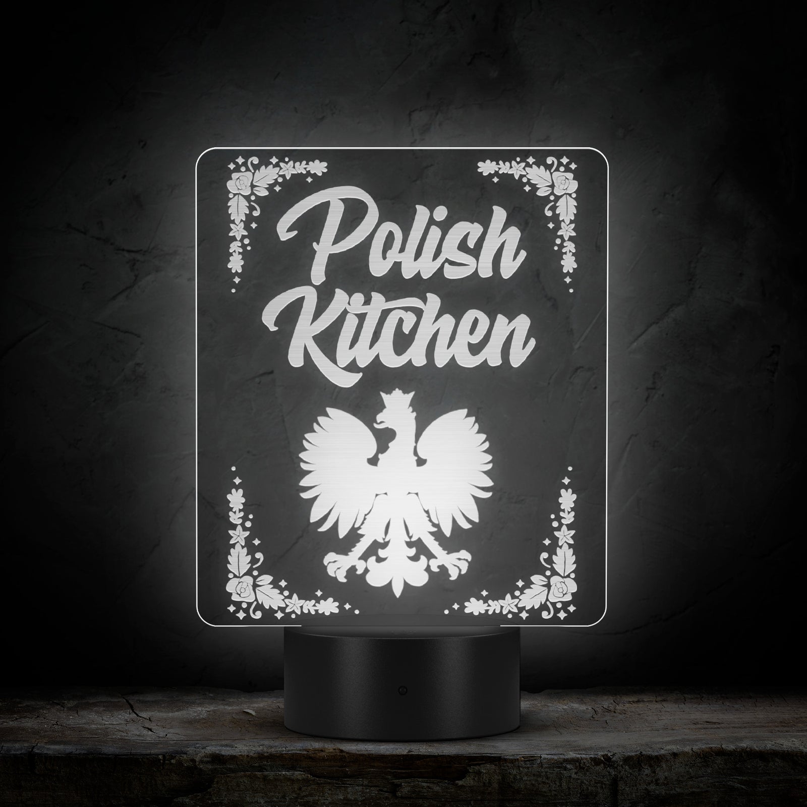 Polish Kitchen Rectangle Acrylic LED Sign LED Signs teelaunch   