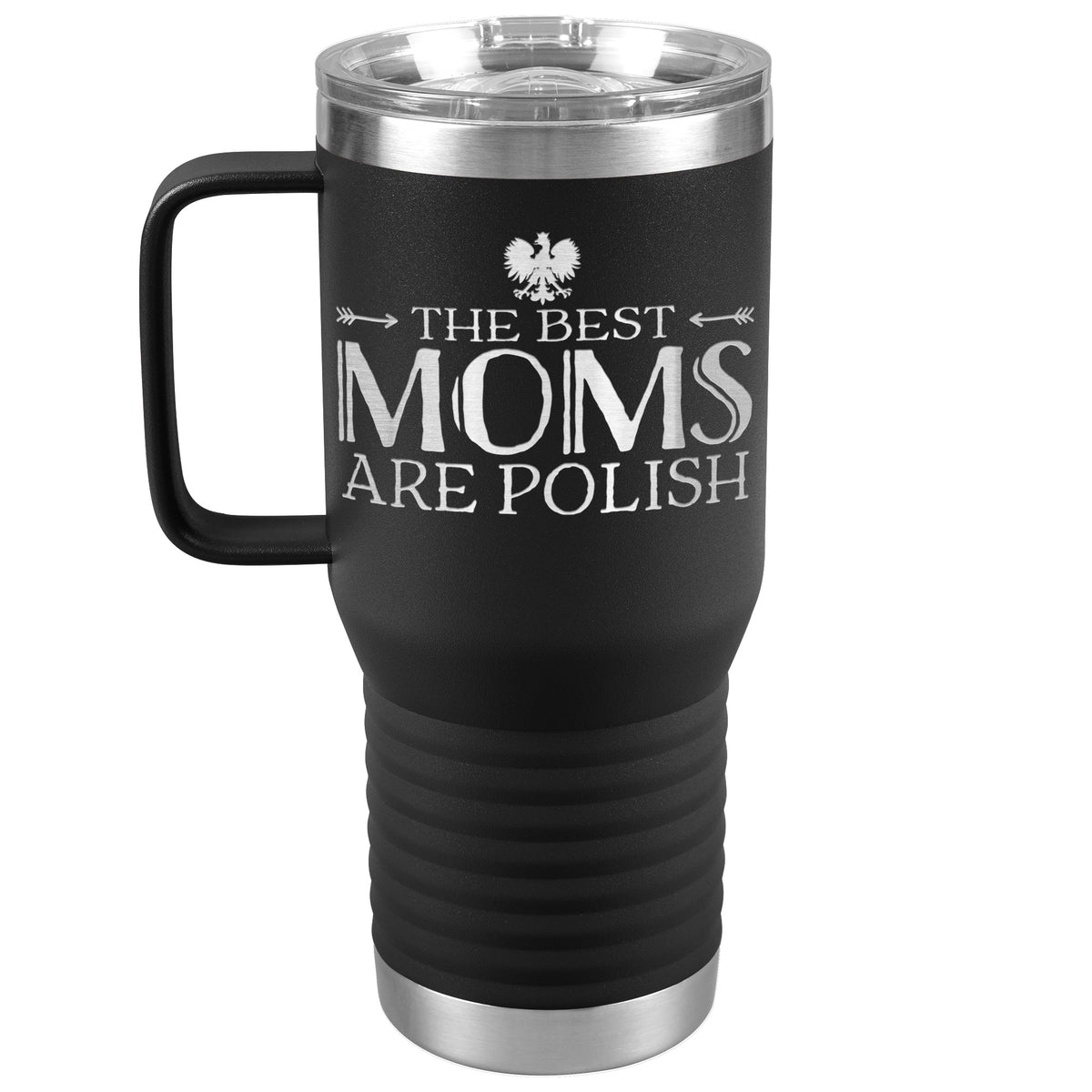 Polish Mom Travel Tumbler Tumblers teelaunch Black  