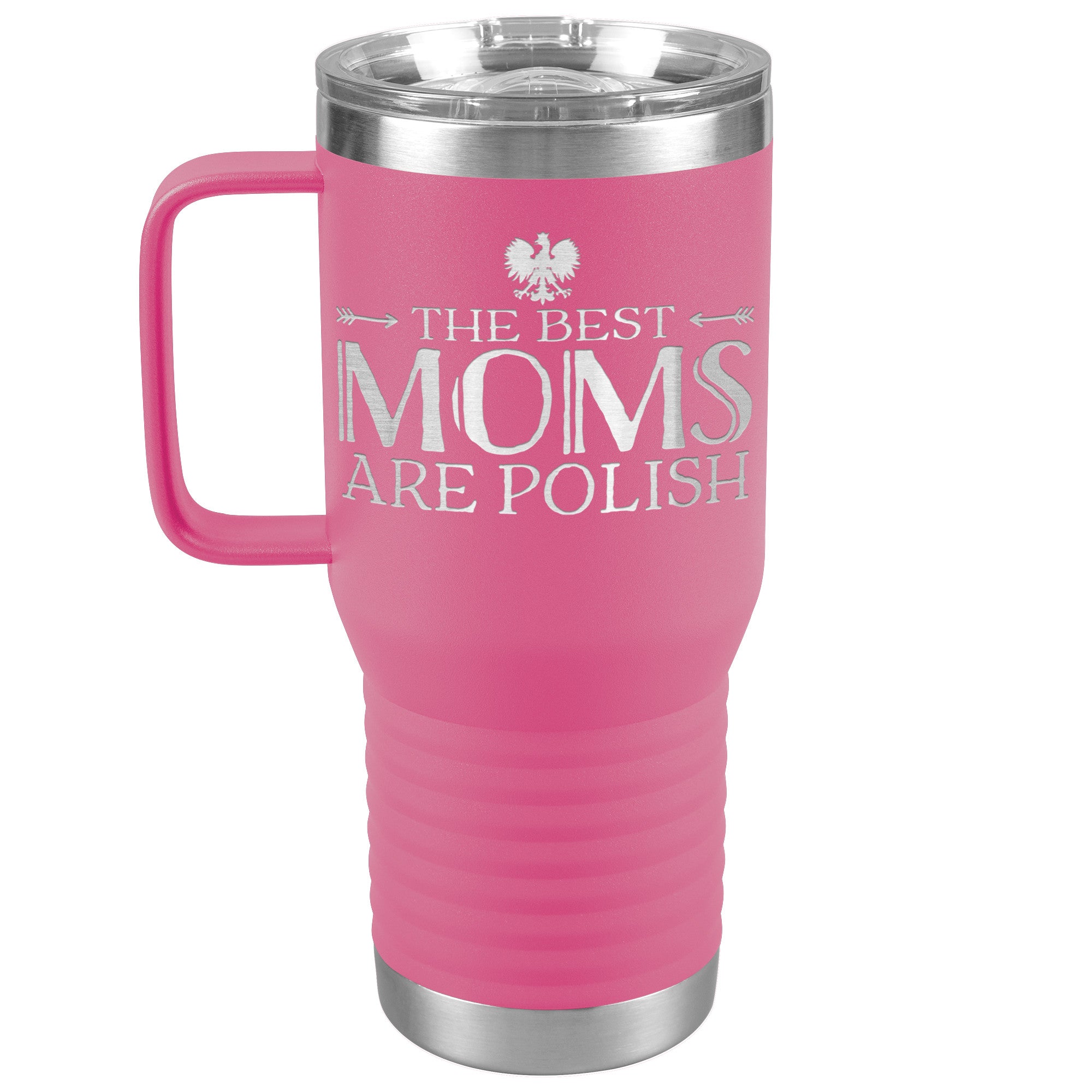 Polish Mom Travel Tumbler Tumblers teelaunch Pink  
