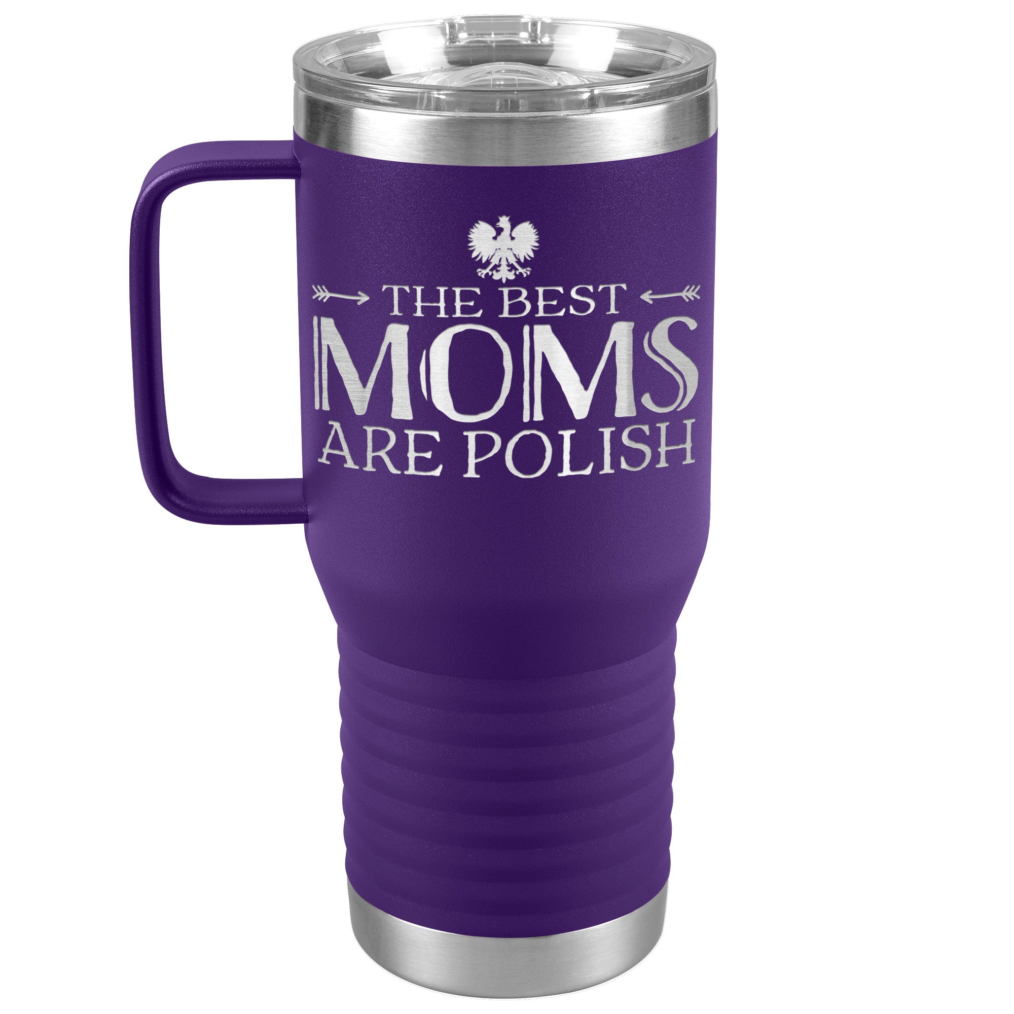 Polish Mom Travel Tumbler Tumblers teelaunch Purple  