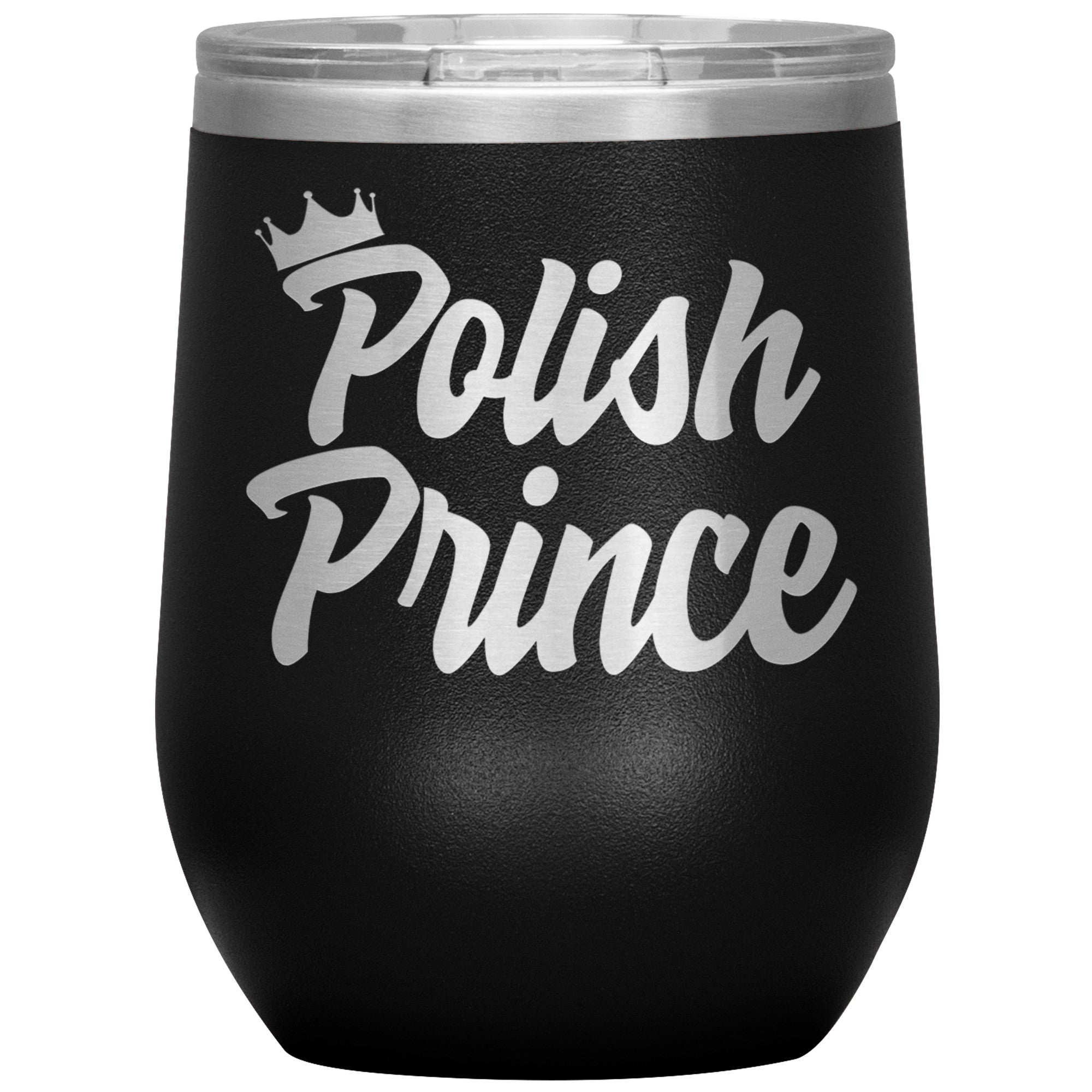 Polish Prince Insulated Wine Tumbler Tumblers teelaunch Black  