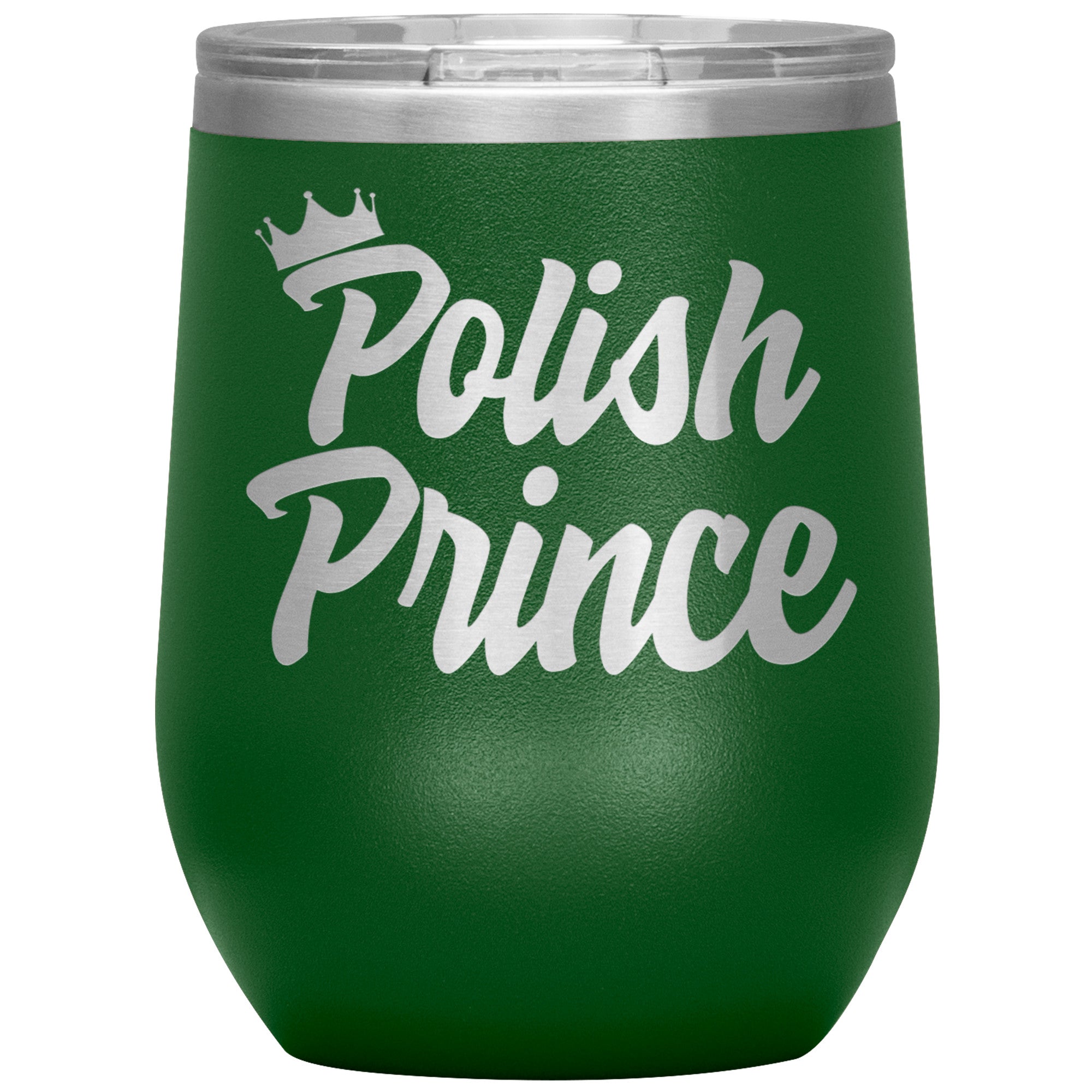 Polish Prince Insulated Wine Tumbler Tumblers teelaunch Green  