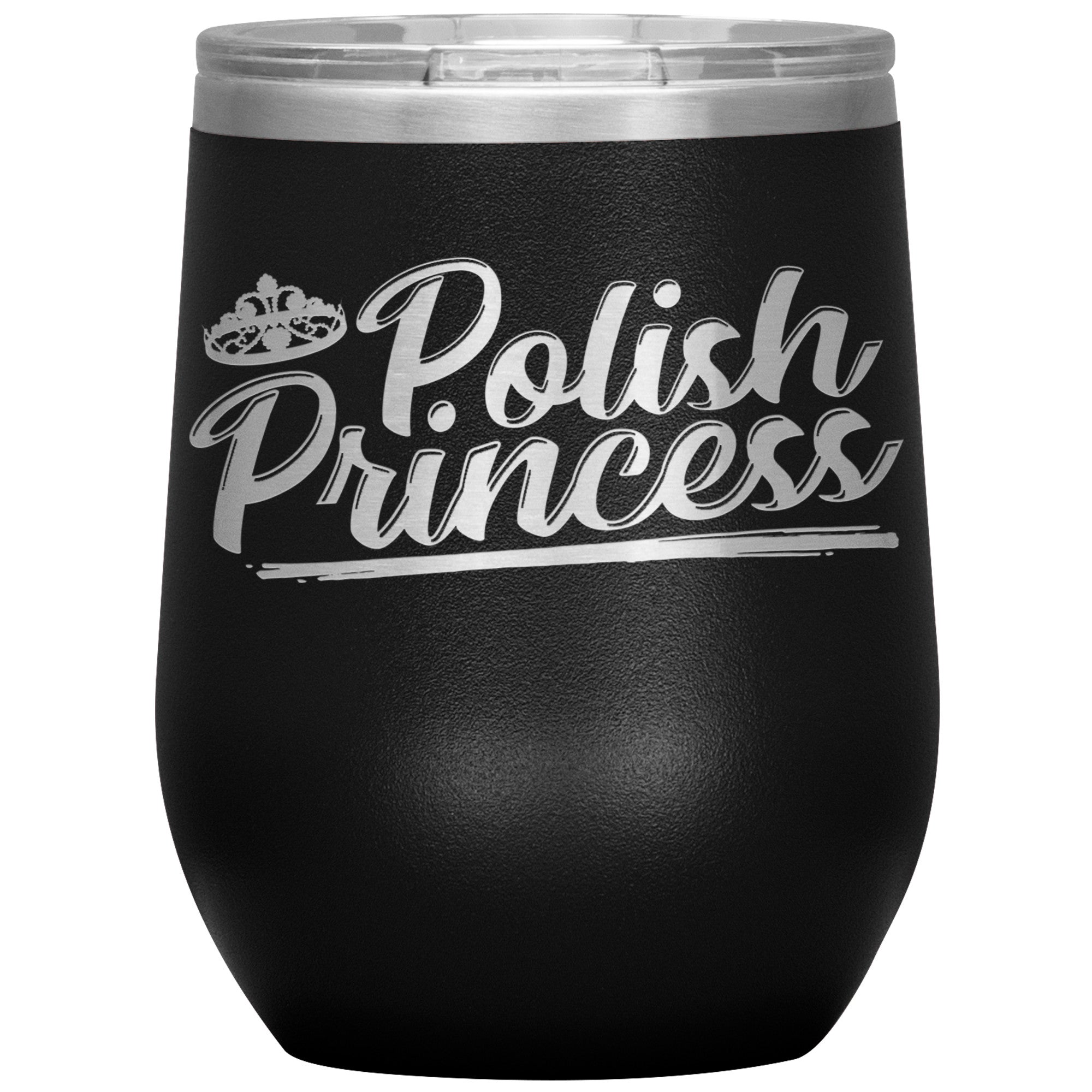 Polish Princess Insulated Wine Tumbler Tumblers teelaunch Black  