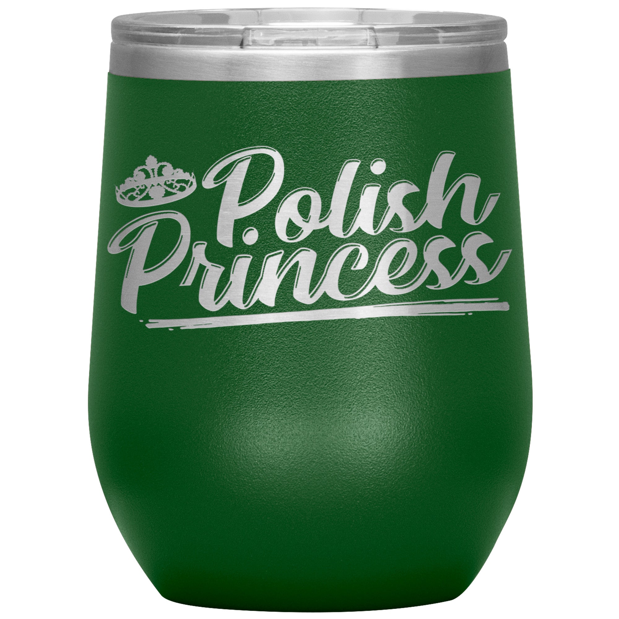 Polish Princess Insulated Wine Tumbler Tumblers teelaunch Green  