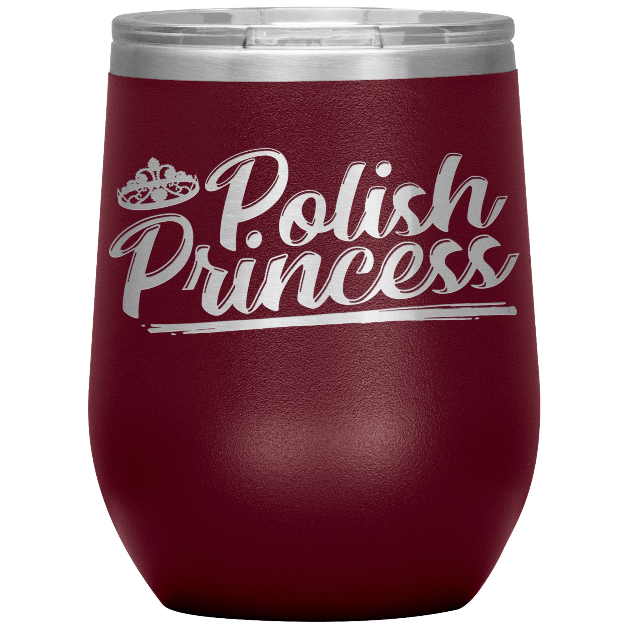Polish Princess Insulated Wine Tumbler Tumblers teelaunch Maroon  