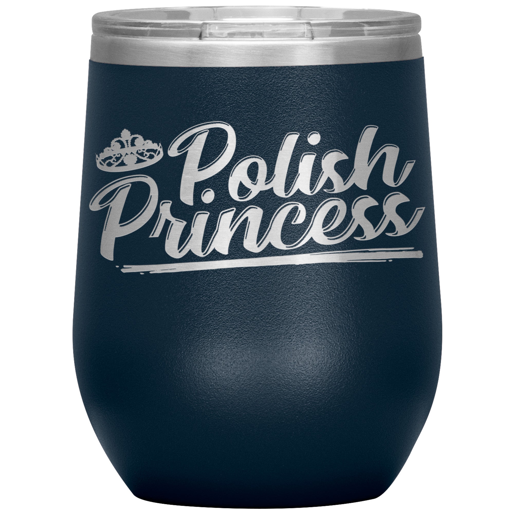 Polish Princess Insulated Wine Tumbler Tumblers teelaunch Navy  
