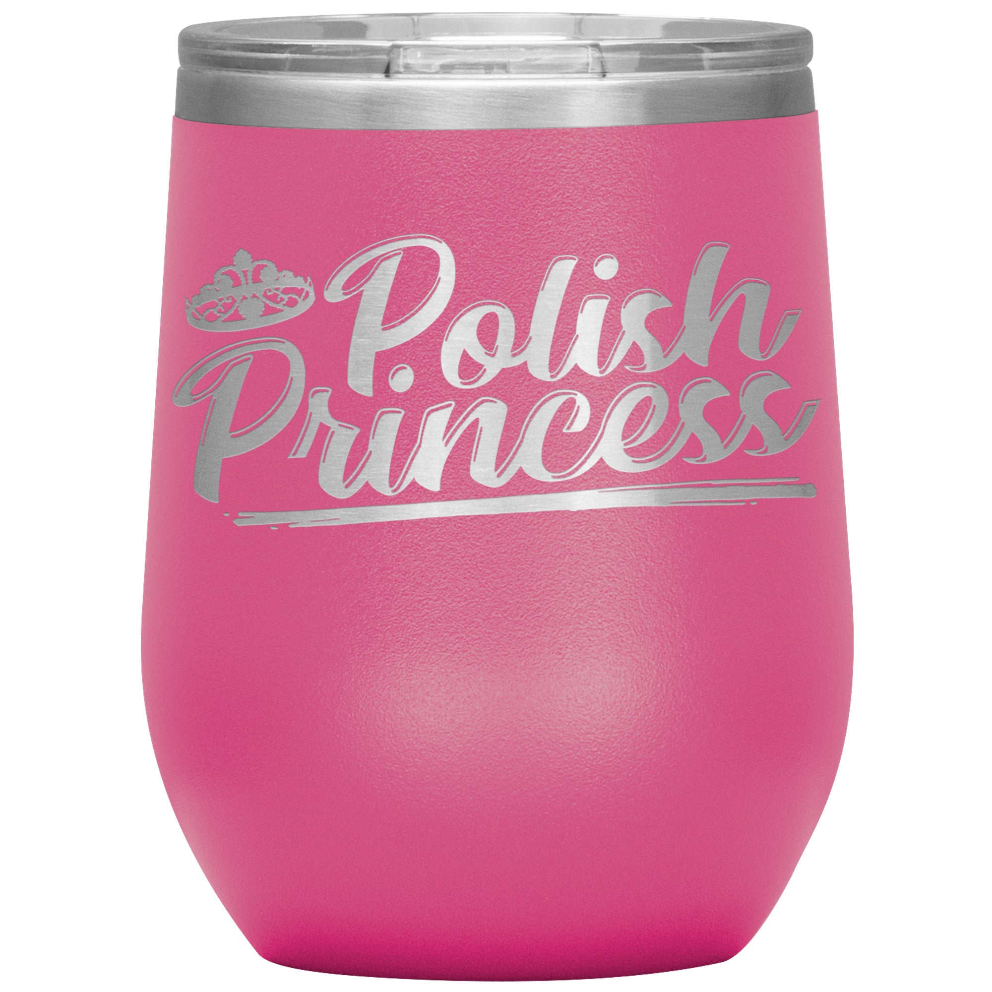 Polish Princess Insulated Wine Tumbler Tumblers teelaunch Pink  