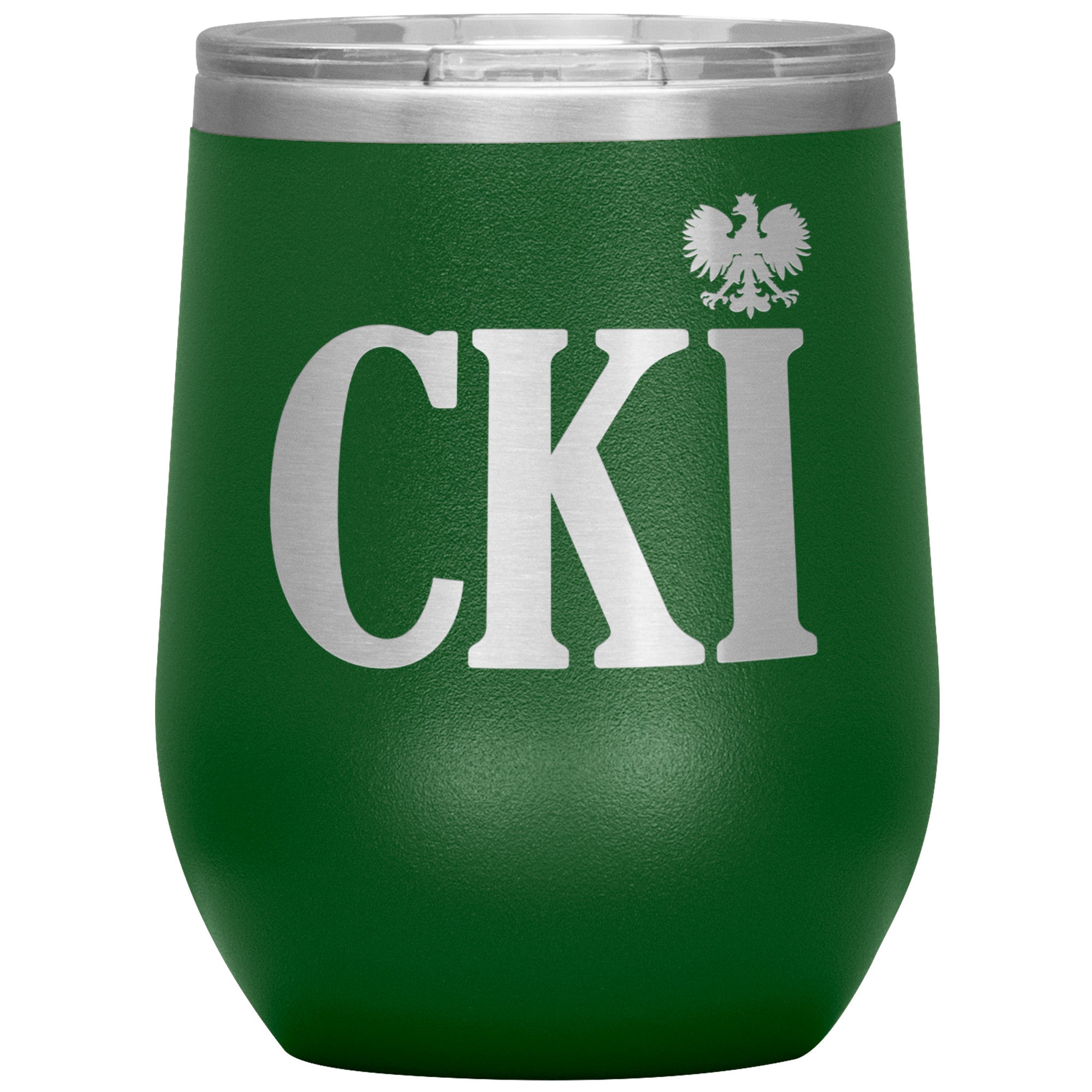 Polish Surname Ending in CKI Insulated Wine Tumbler Tumblers teelaunch Green  