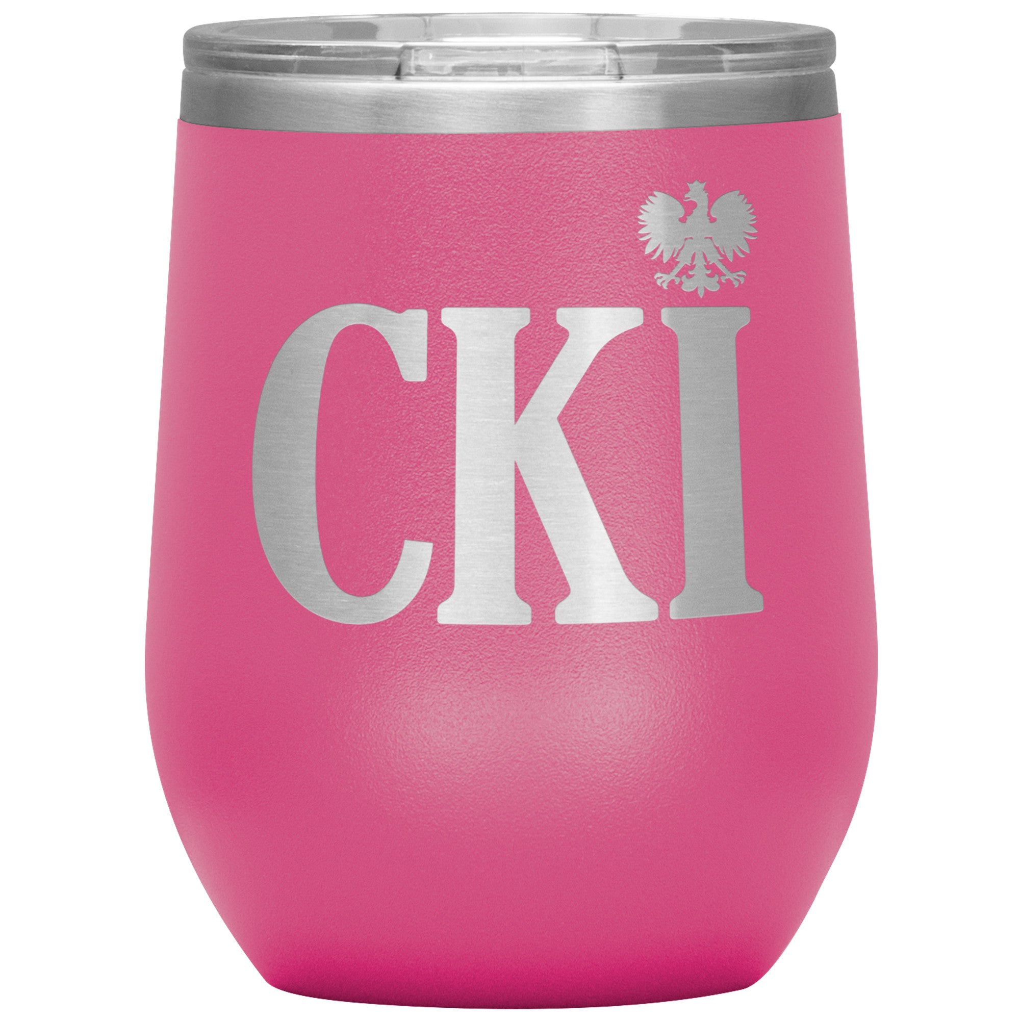 Polish Surname Ending in CKI Insulated Wine Tumbler Tumblers teelaunch Pink  