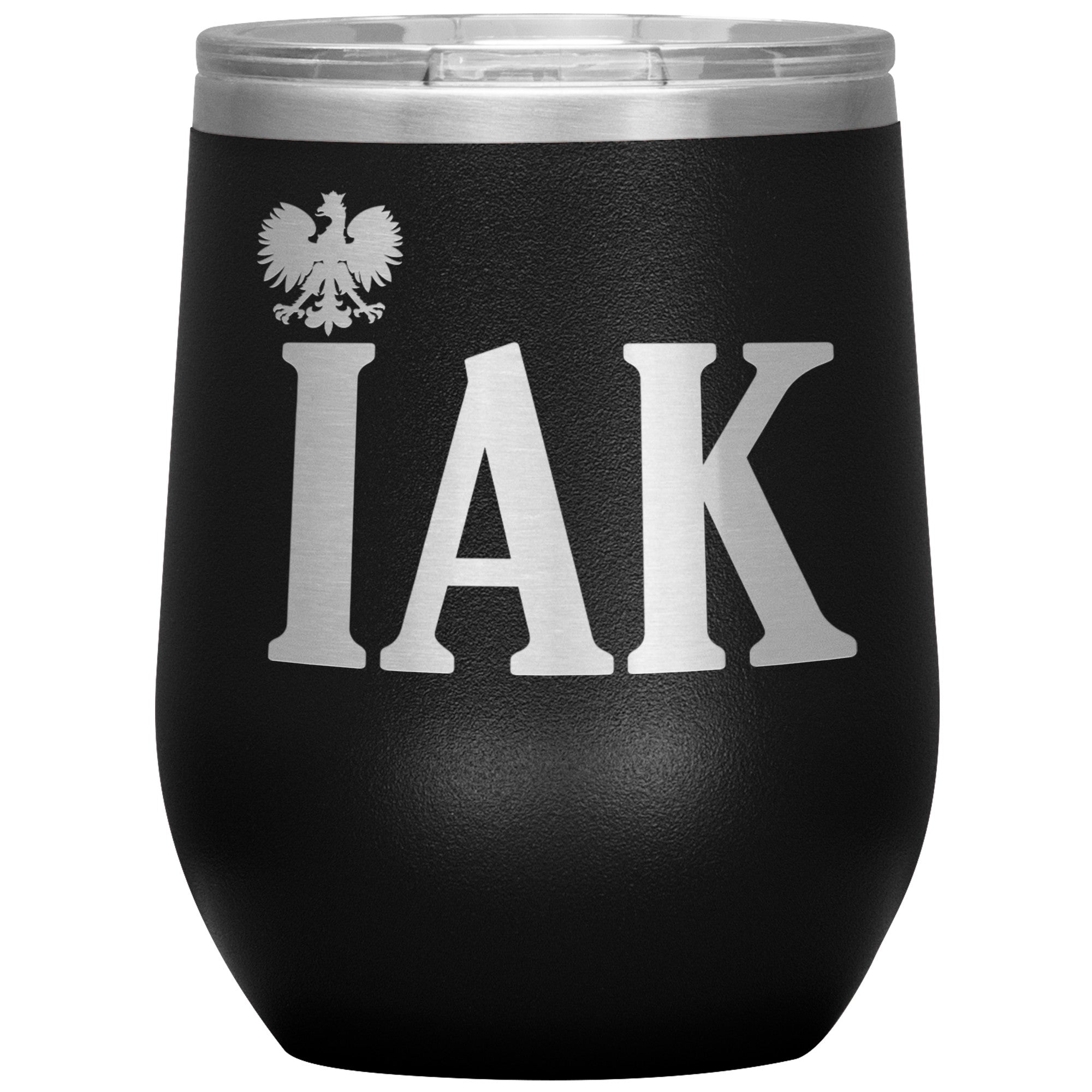 Polish Surname Ending in IAK Insulated Wine Tumbler Tumblers teelaunch Black  
