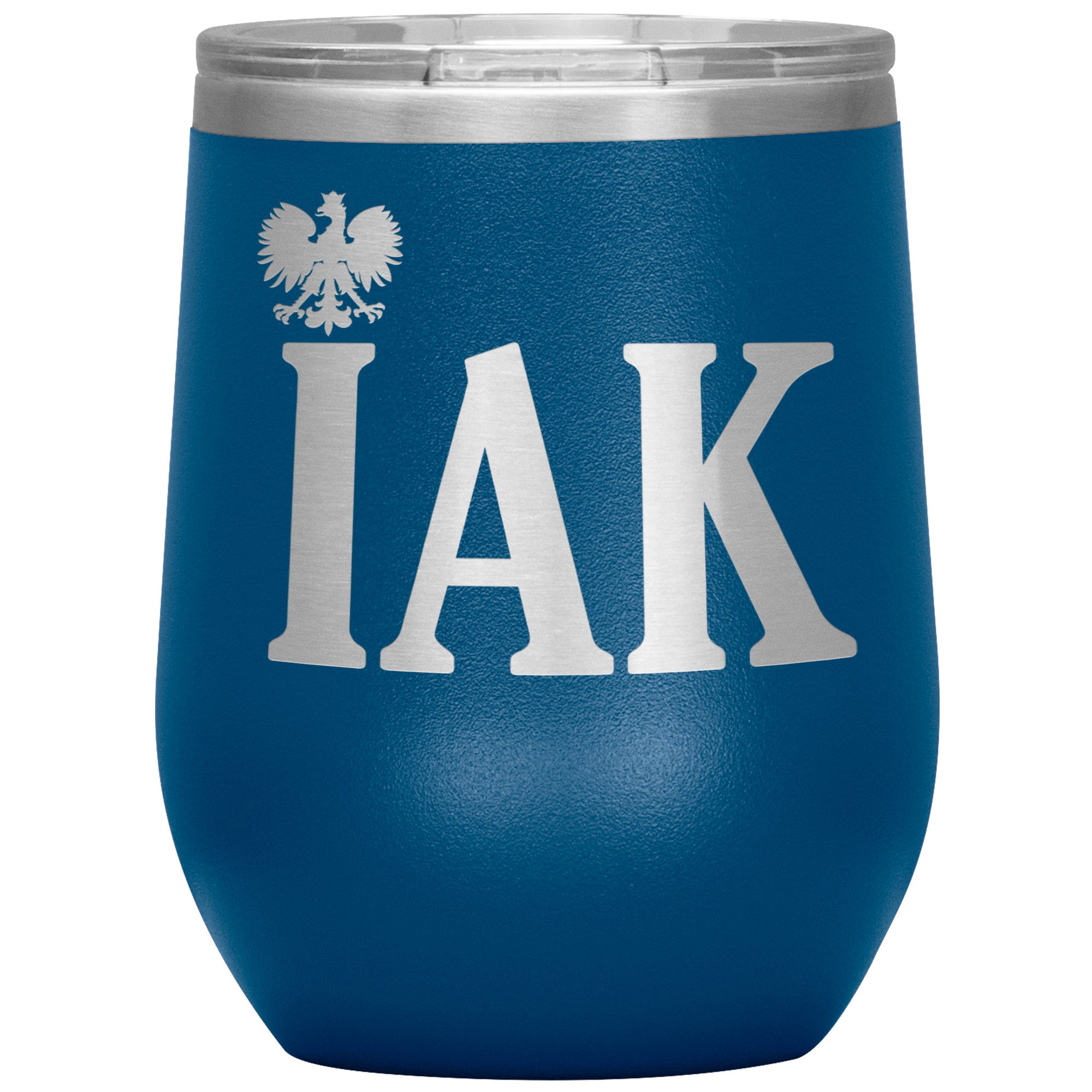 Polish Surname Ending in IAK Insulated Wine Tumbler Tumblers teelaunch Blue  