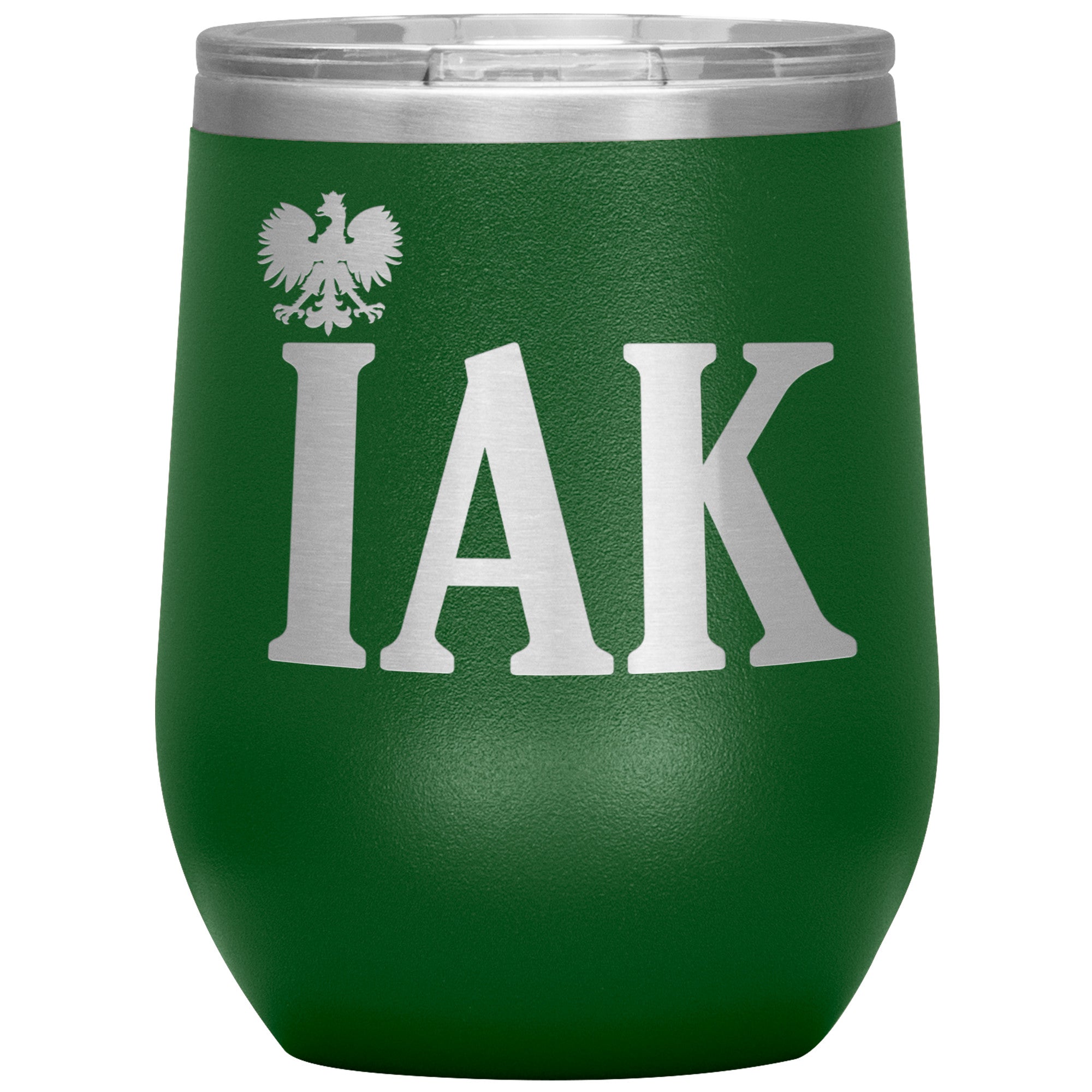 Polish Surname Ending in IAK Insulated Wine Tumbler Tumblers teelaunch Green  
