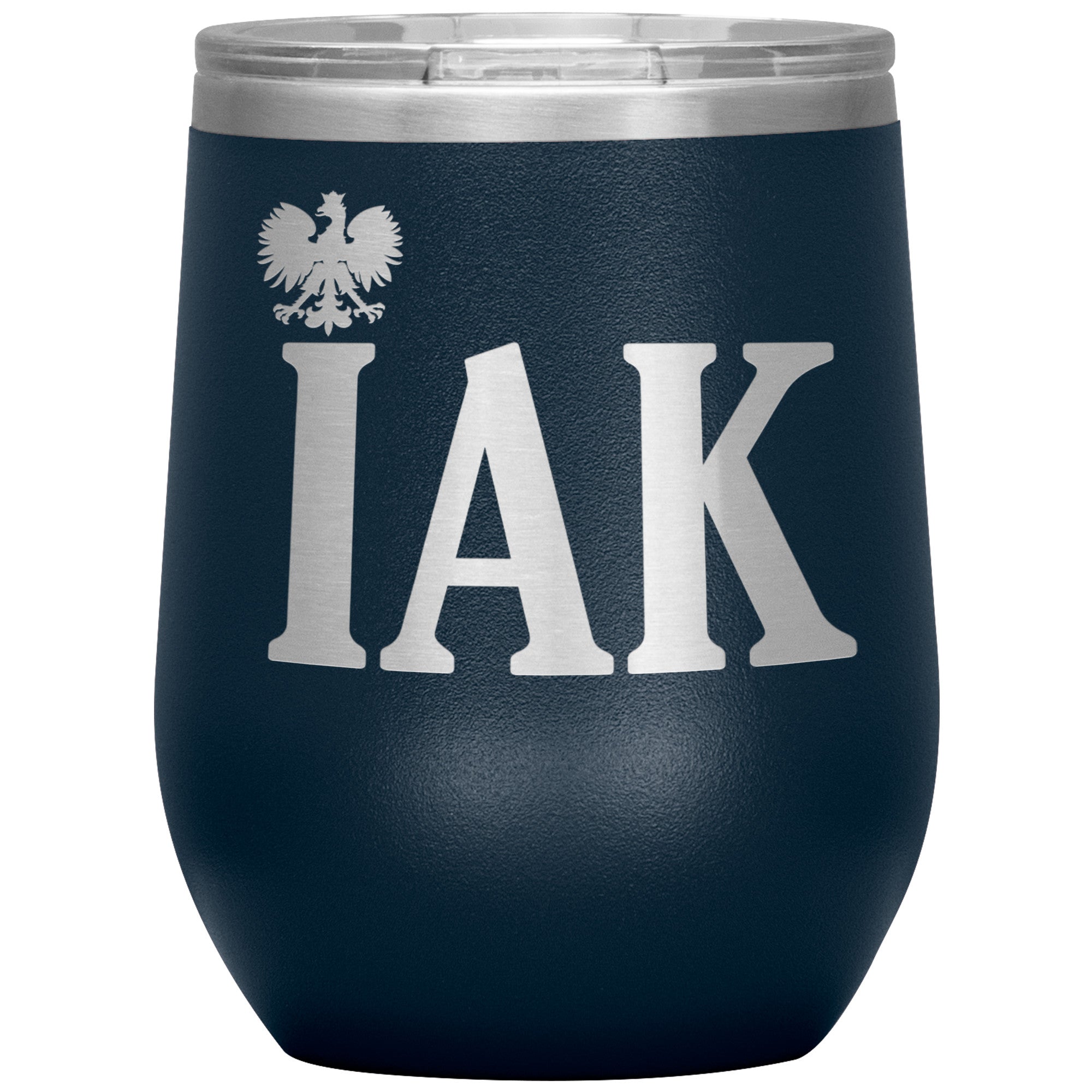 Polish Surname Ending in IAK Insulated Wine Tumbler Tumblers teelaunch Navy  