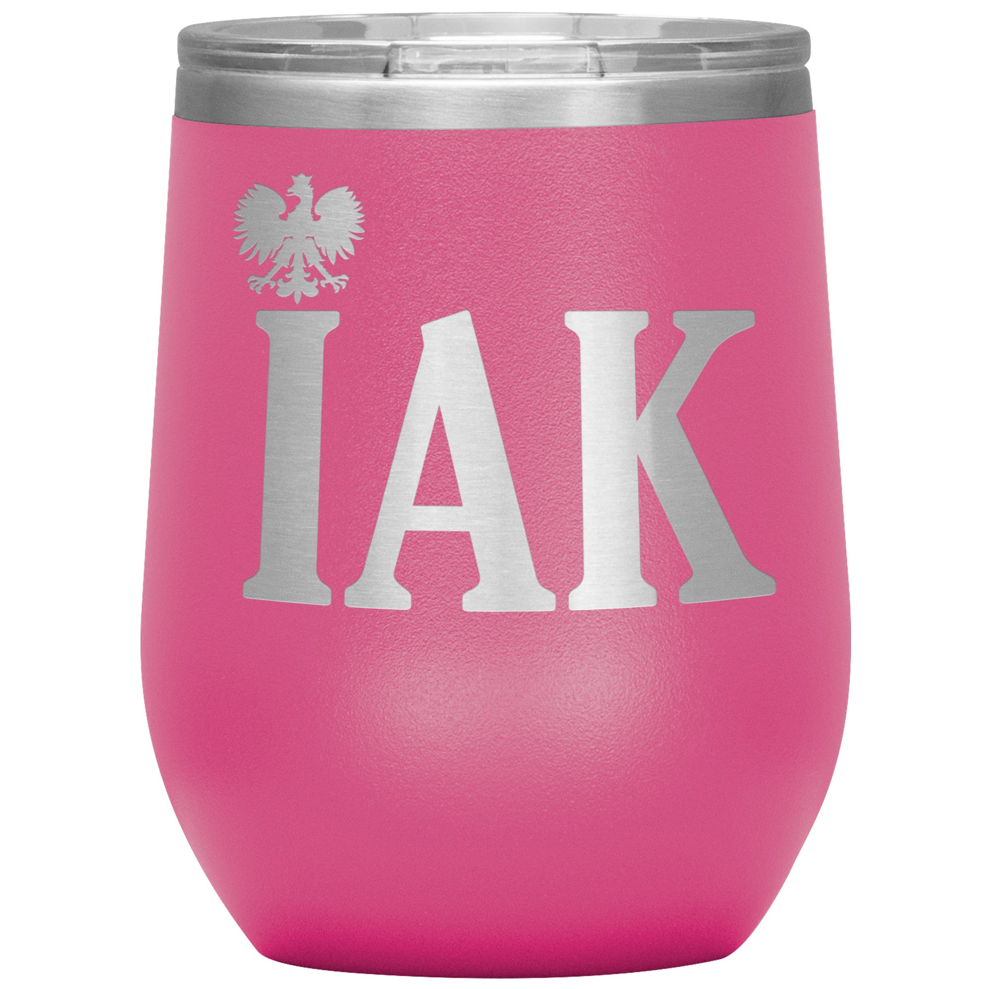 Polish Surname Ending in IAK Insulated Wine Tumbler Tumblers teelaunch Pink  