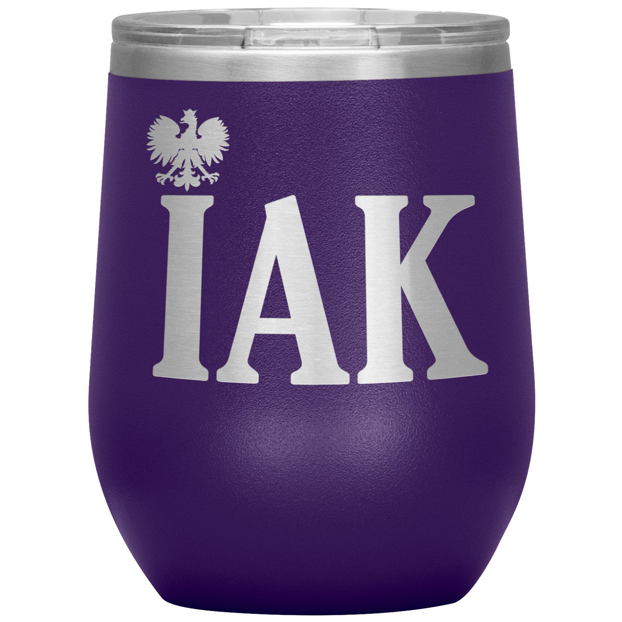 Polish Surname Ending in IAK Insulated Wine Tumbler Tumblers teelaunch Purple  