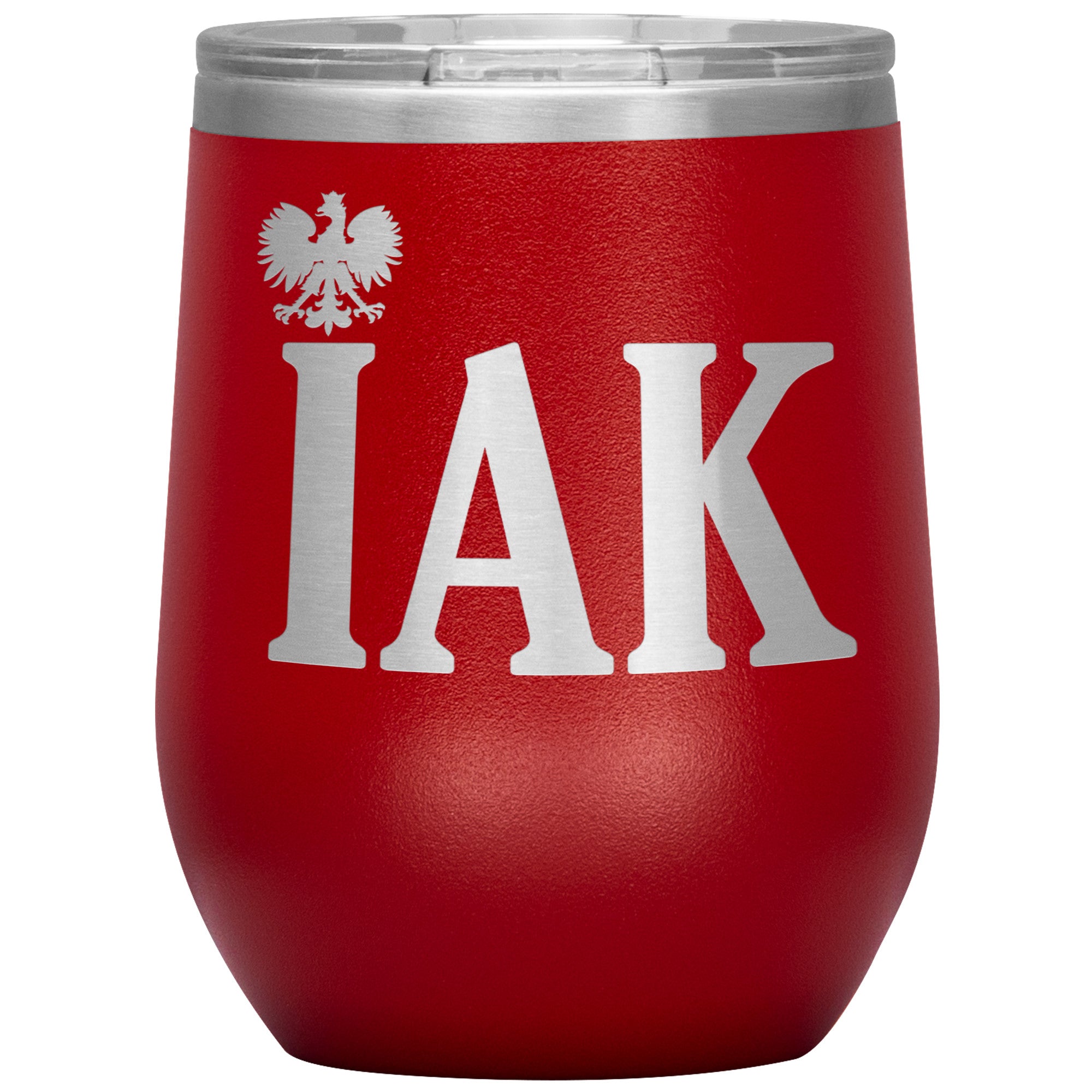 Polish Surname Ending in IAK Insulated Wine Tumbler Tumblers teelaunch Red  